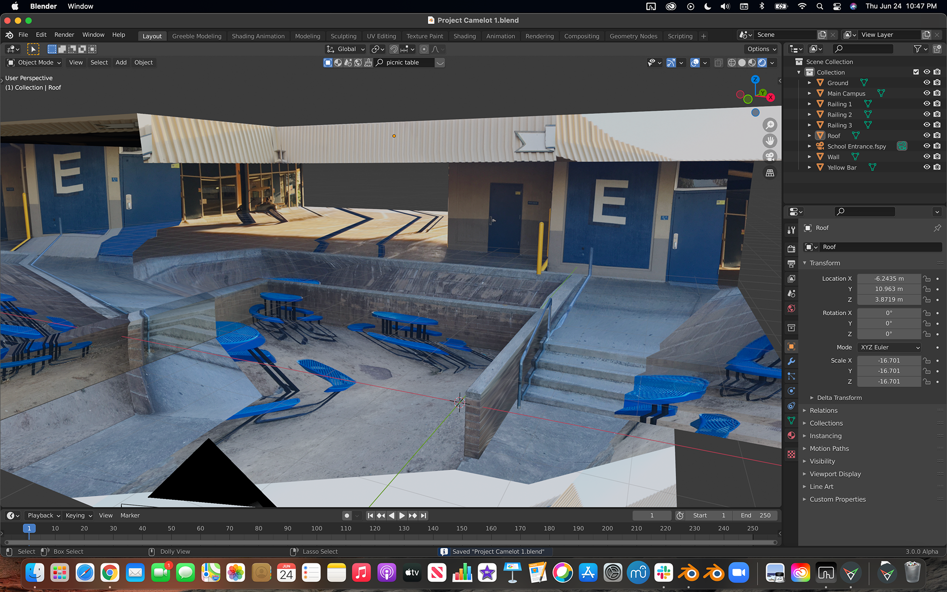 3D mapping of the Leland High School campus from two images I took.