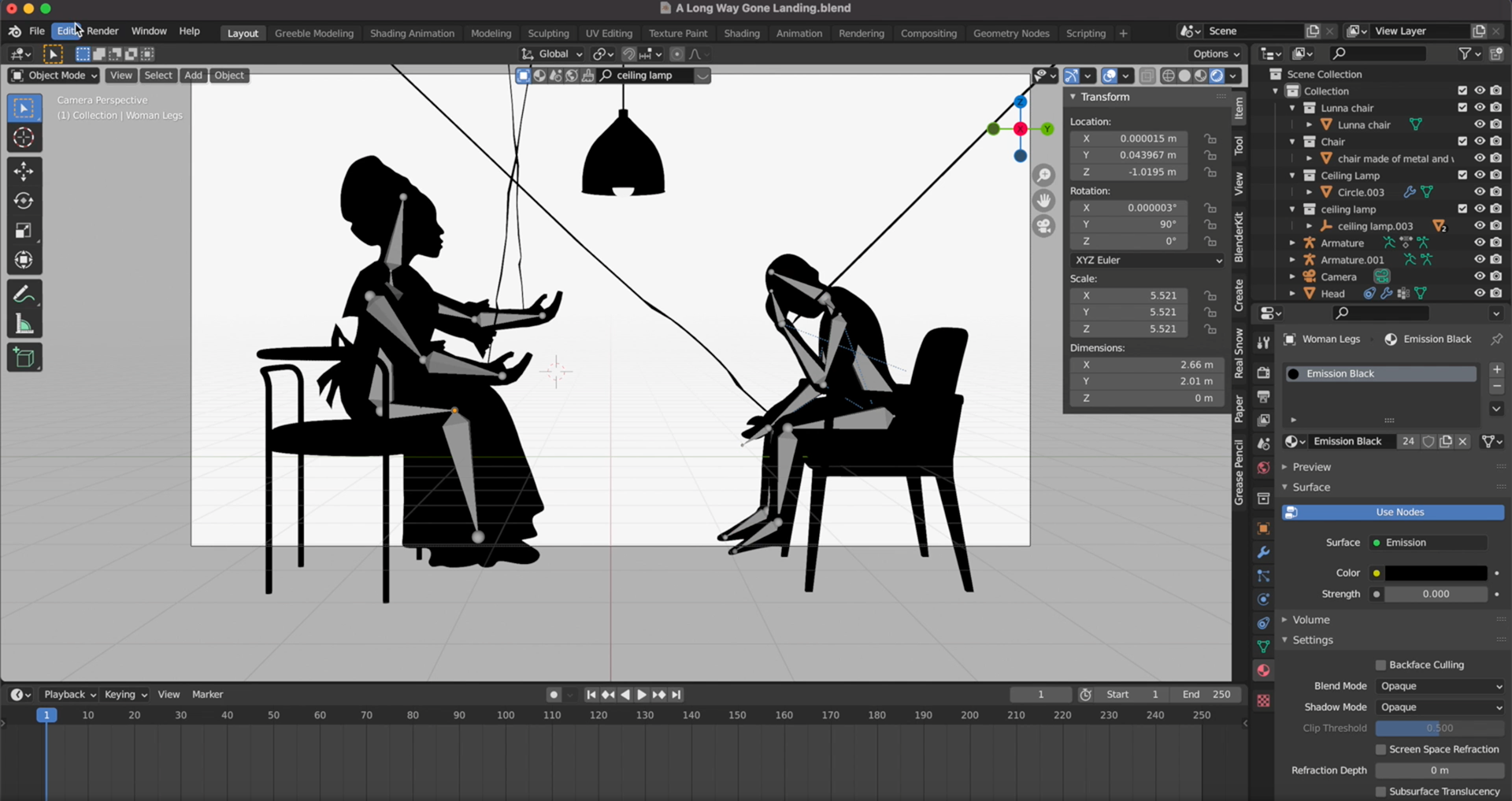 Computer-generated shadow puppets, for a project.