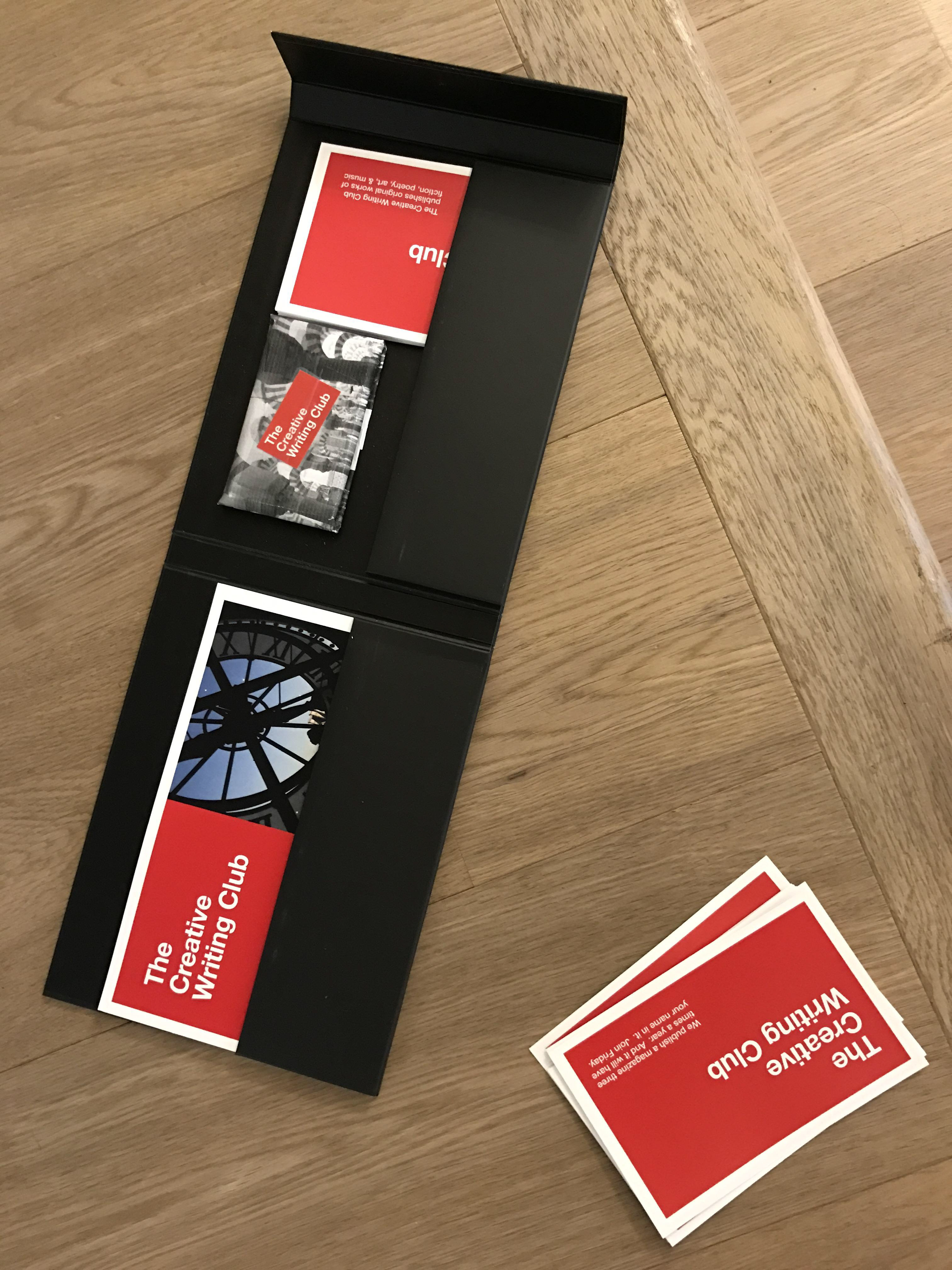Promotional materials for The Creative Writing Club.