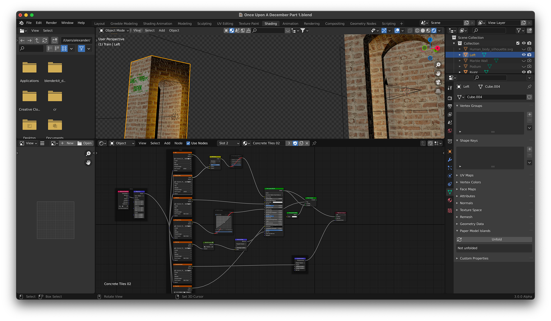 Models built for 3D Projection Mapping, for a play.