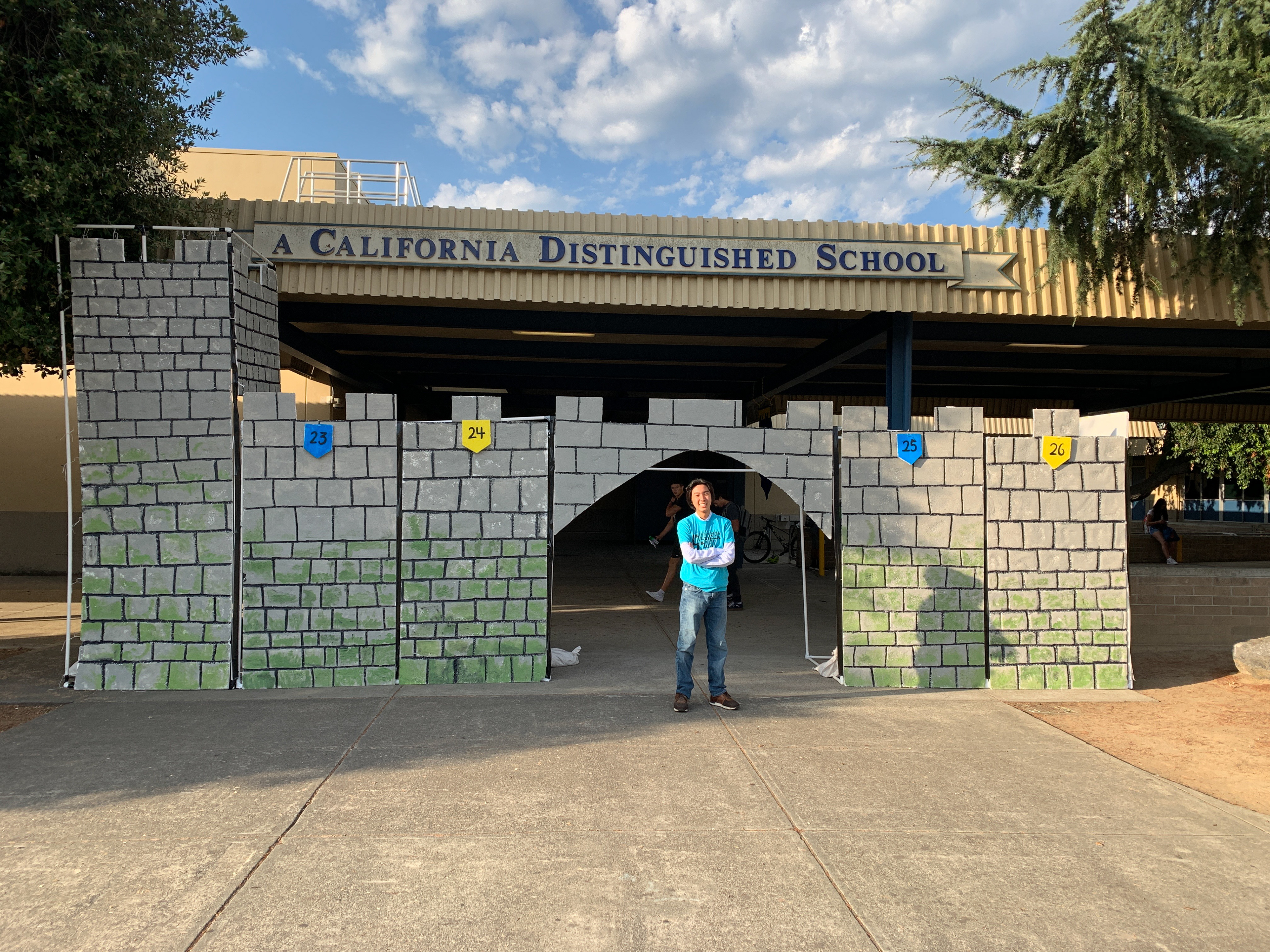 Me, and a castle I built for Leland High!