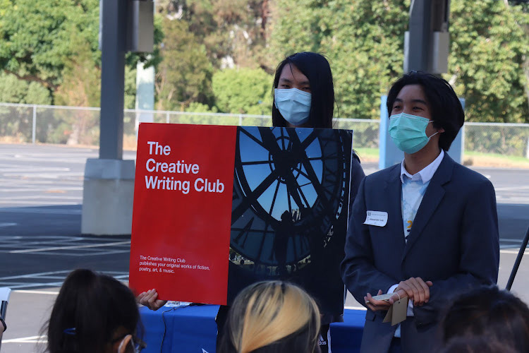 Me introducing The Creative Writing Club at a student information event held at Greystone Elementary.