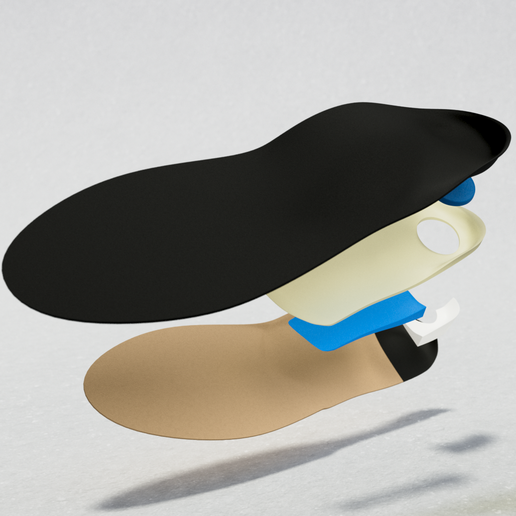 医療用インソール　3DCG構造説明図