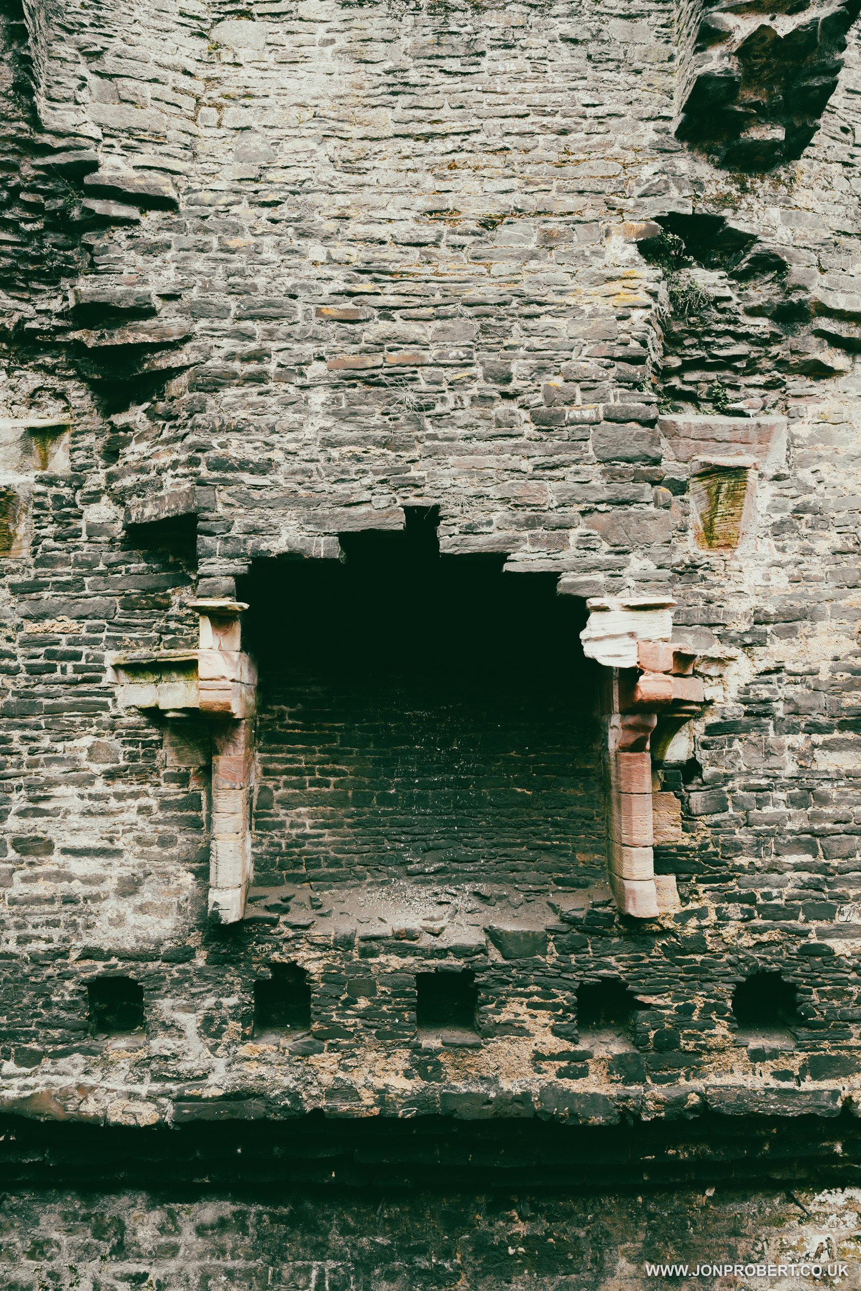 Conwy Castle - Great Hall fireplace