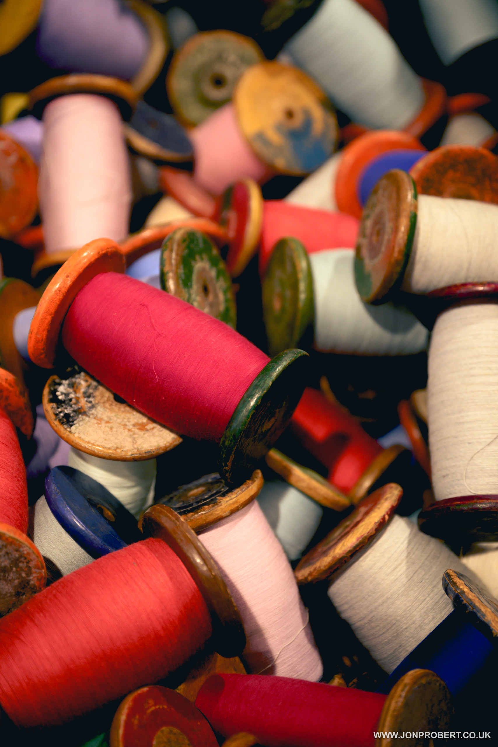 50 year old bobbins discovered at the site when taken over by National Trust