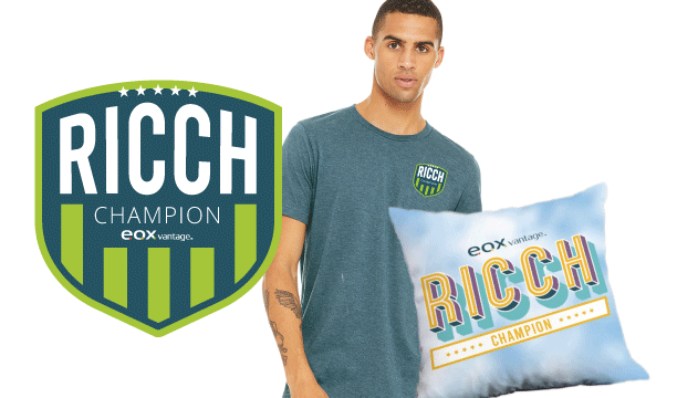 RICCH Champion logo and swag