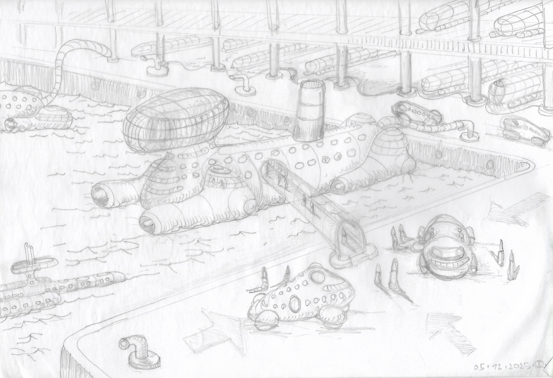 Harbor scene (sketch)