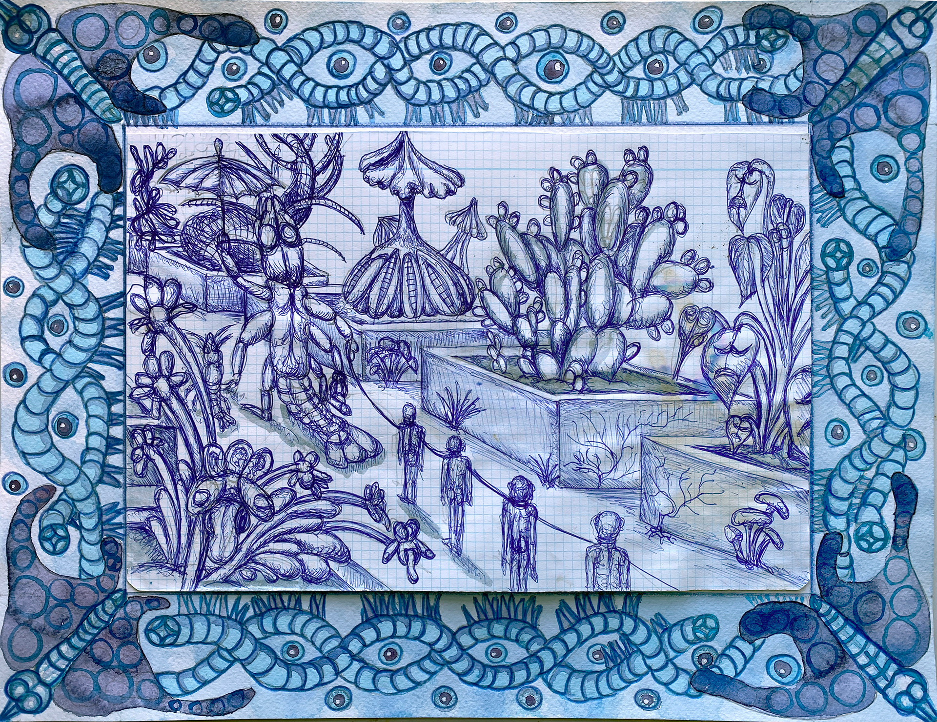 "Visiting the flower show"