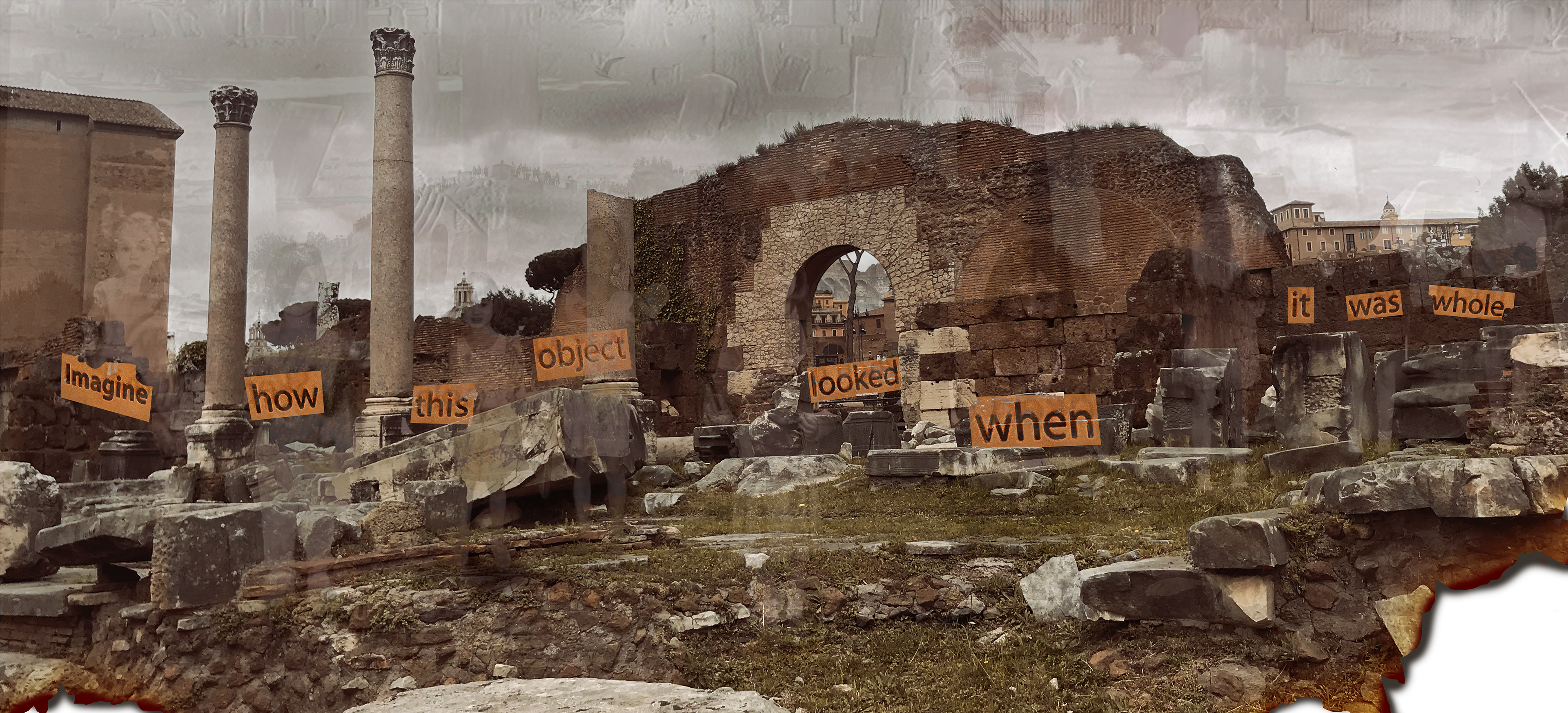 "When It Was Whole," 2023, manipulated photography, 6600x3000px. Assignment: Landscape and Selfhood