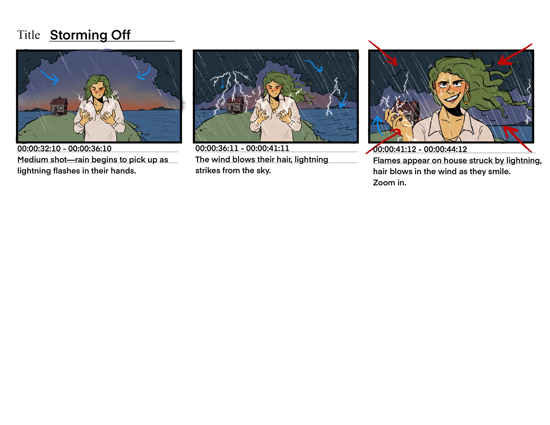 "Storming Off" storyboard, page 2.
