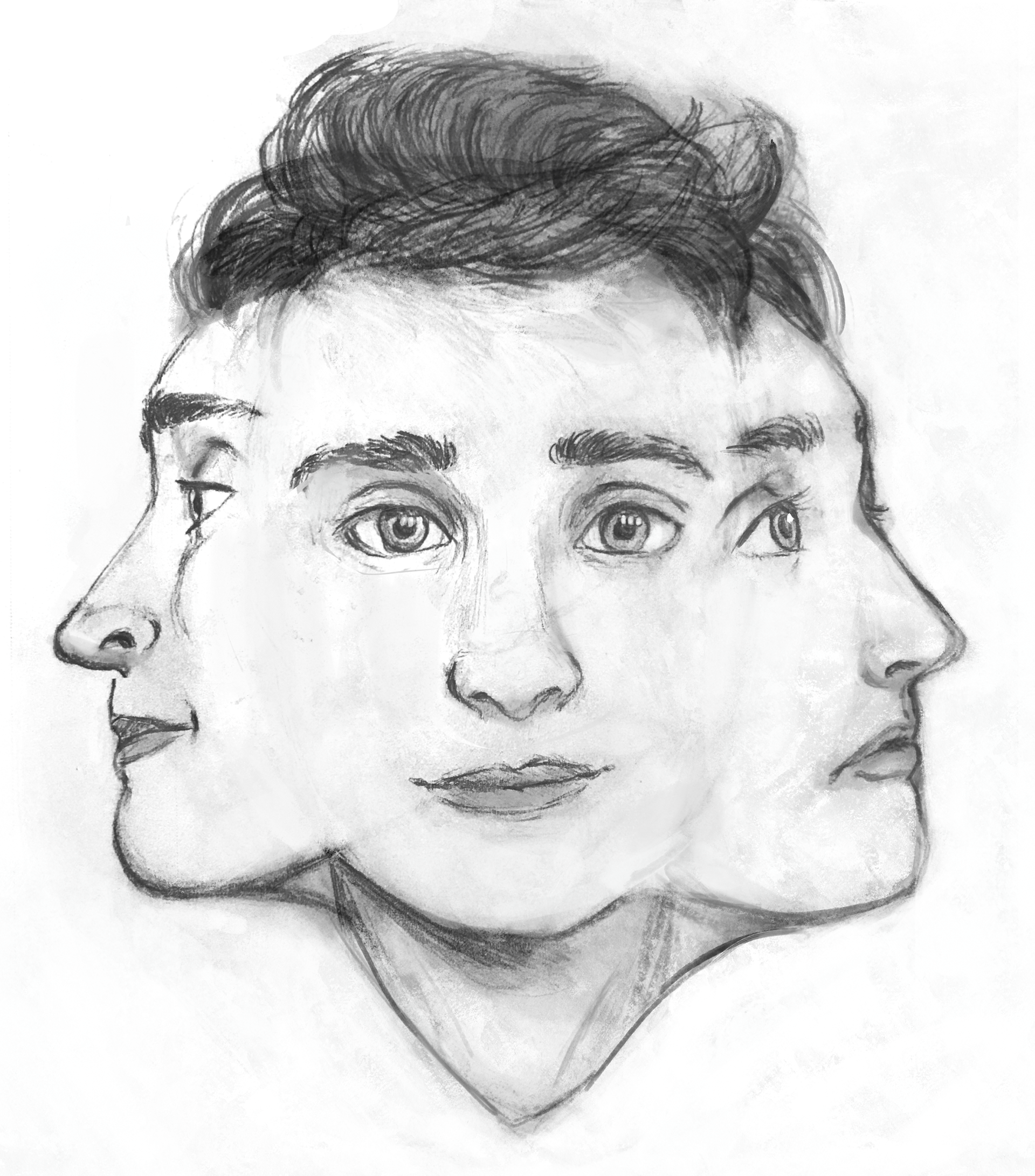 Pencil on paper + digital layering.