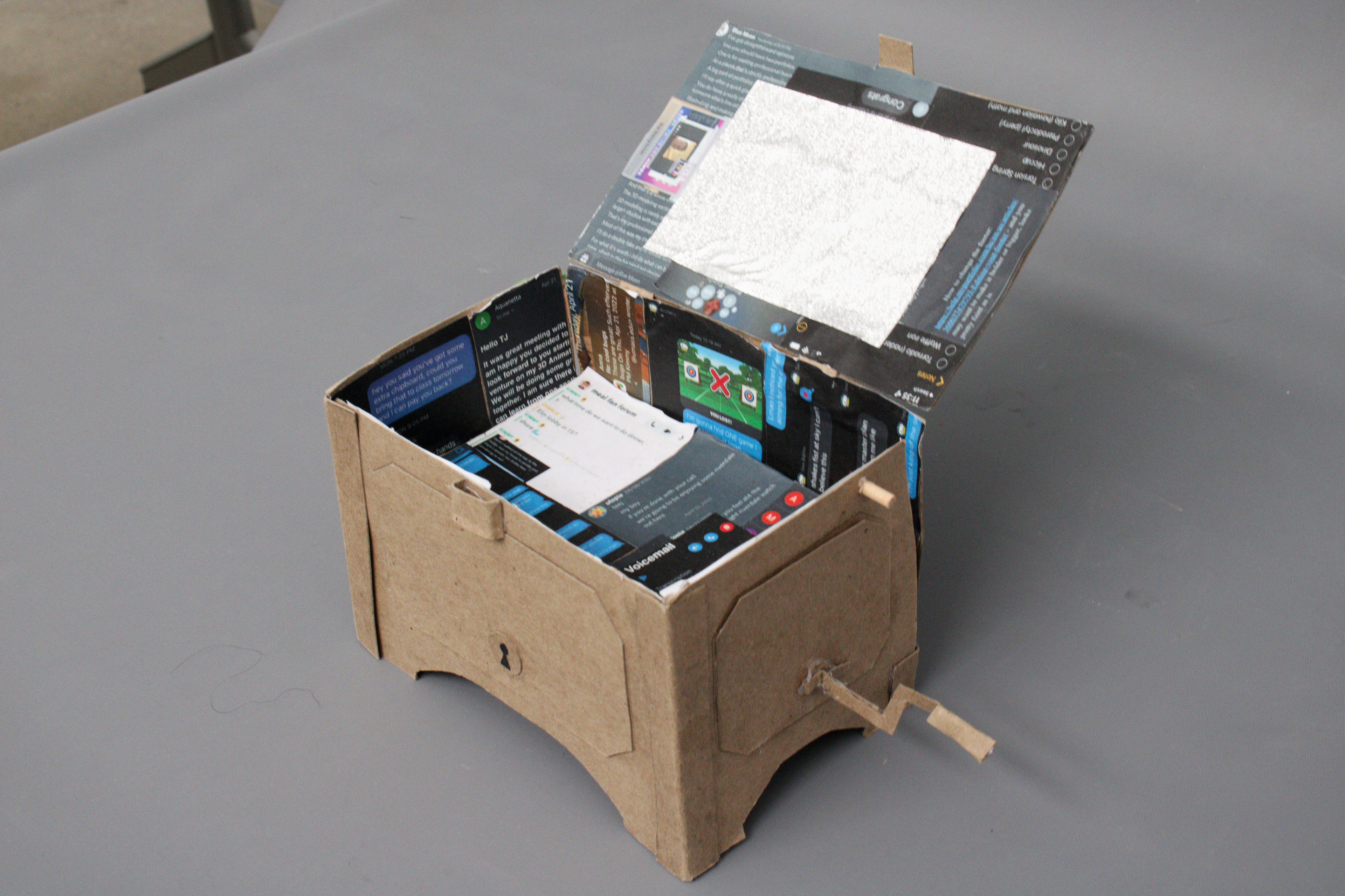 Fake "music box" made for a school assignment.