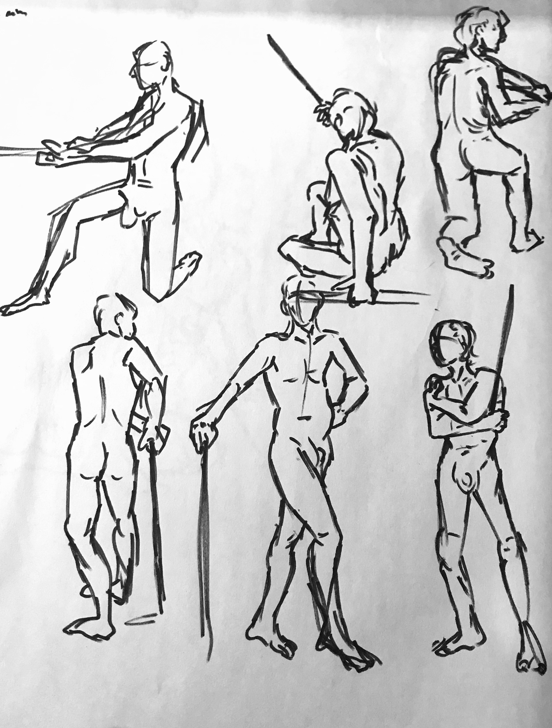 1 minute sketches.