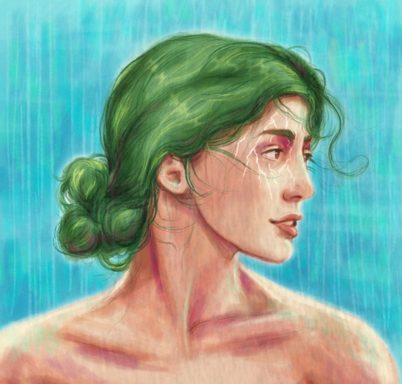 “Summer Rain,” 2022, digital painting, 1364x1303px