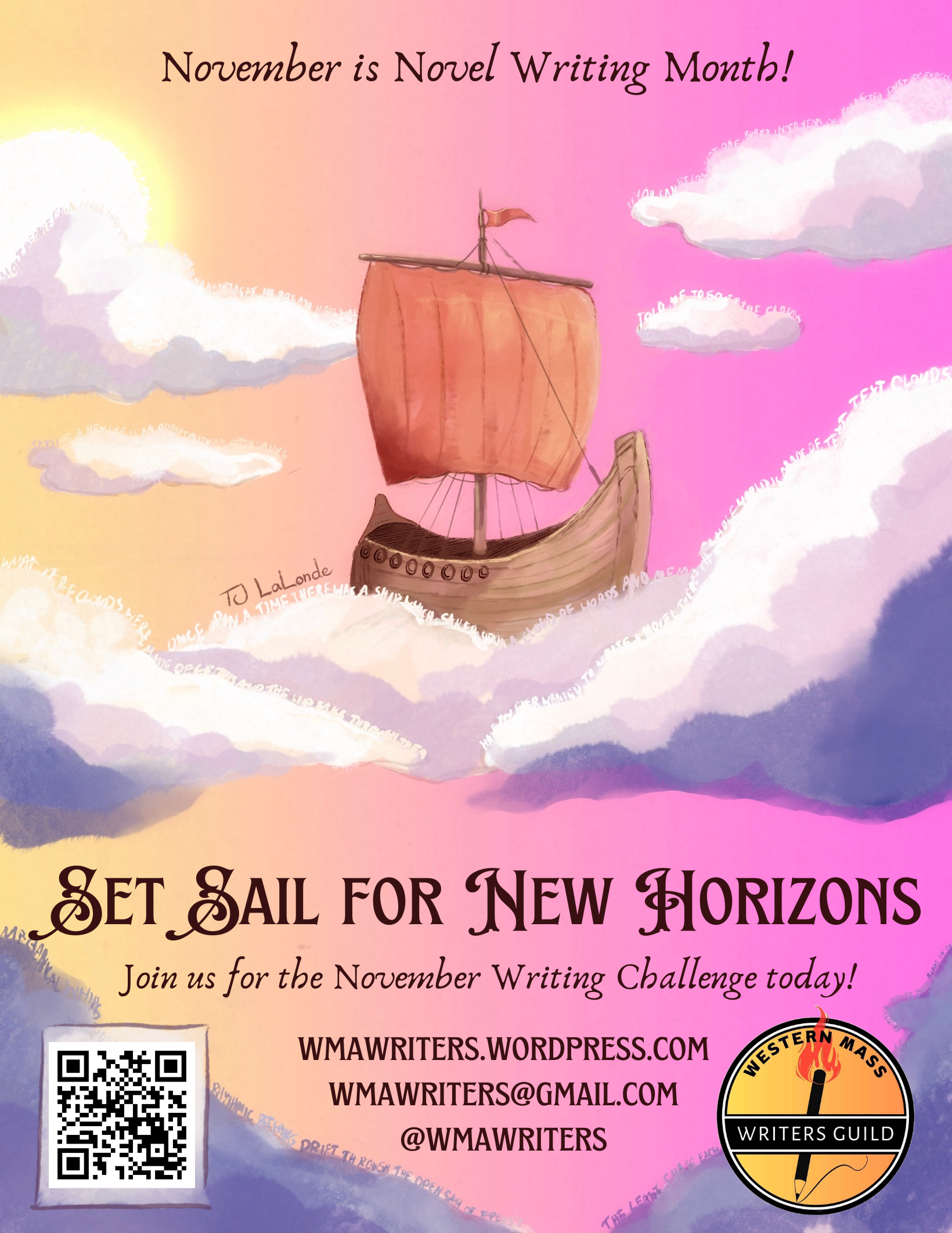 Poster for Western Mass Writers, 2024, digital art.