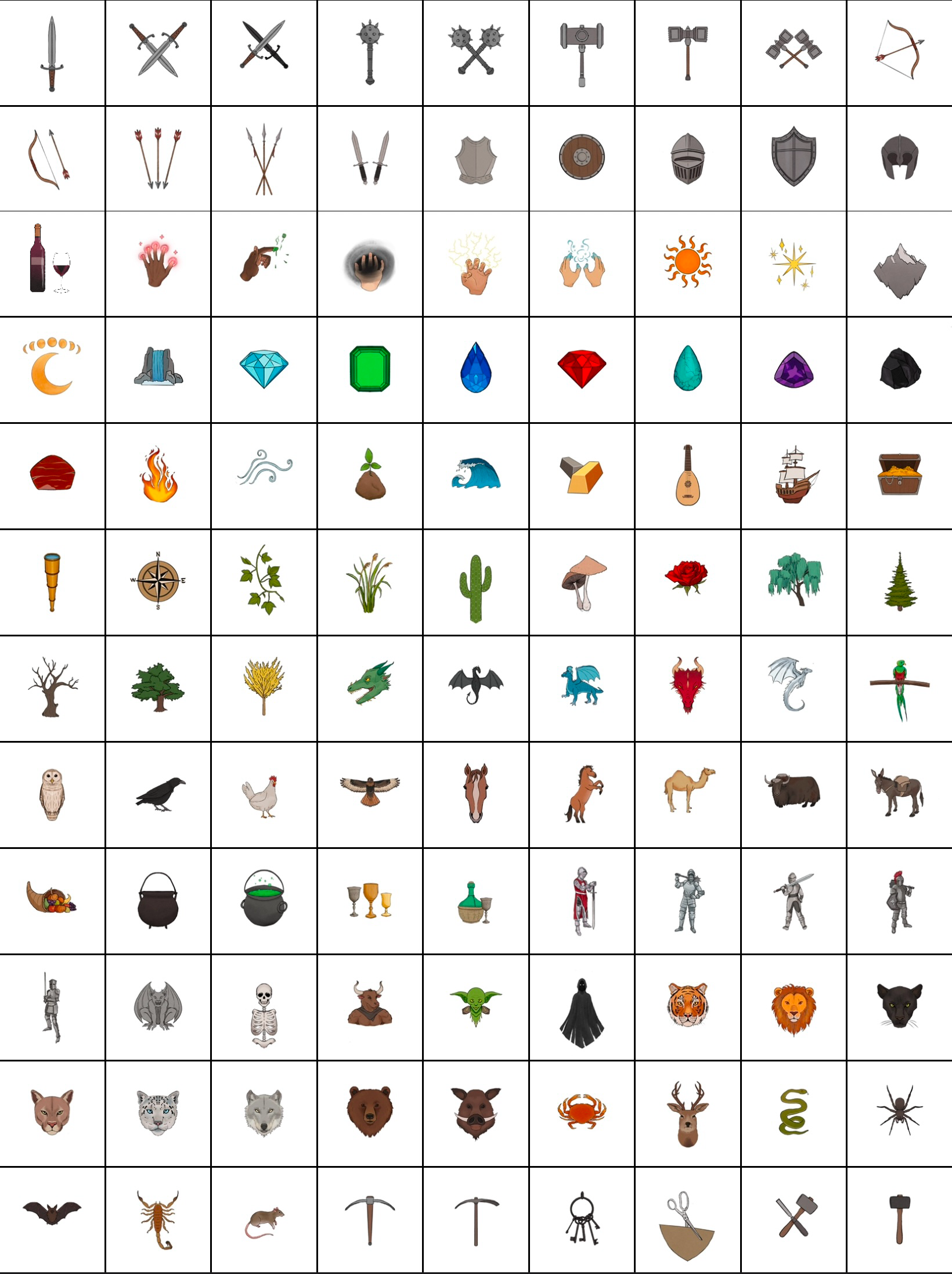 Commissioned icons for Castix, 2024, digital art.