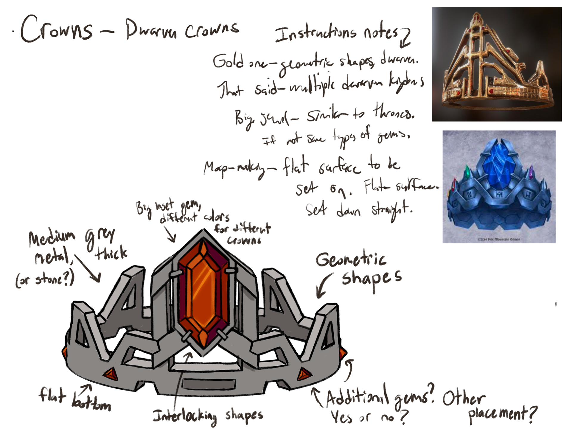 Dwarven crown concept, 2023, digital drawing.