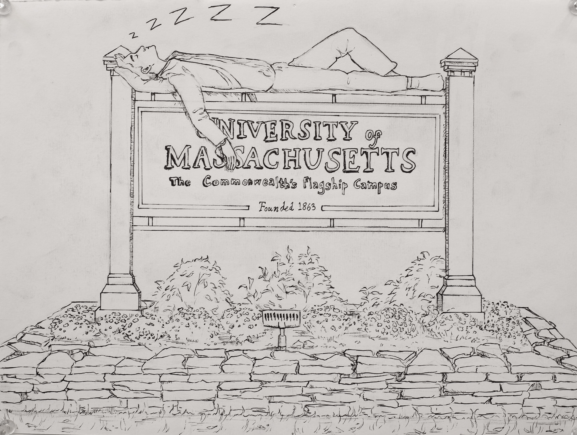 Drawing for "Our Housing Problems" school assignment.