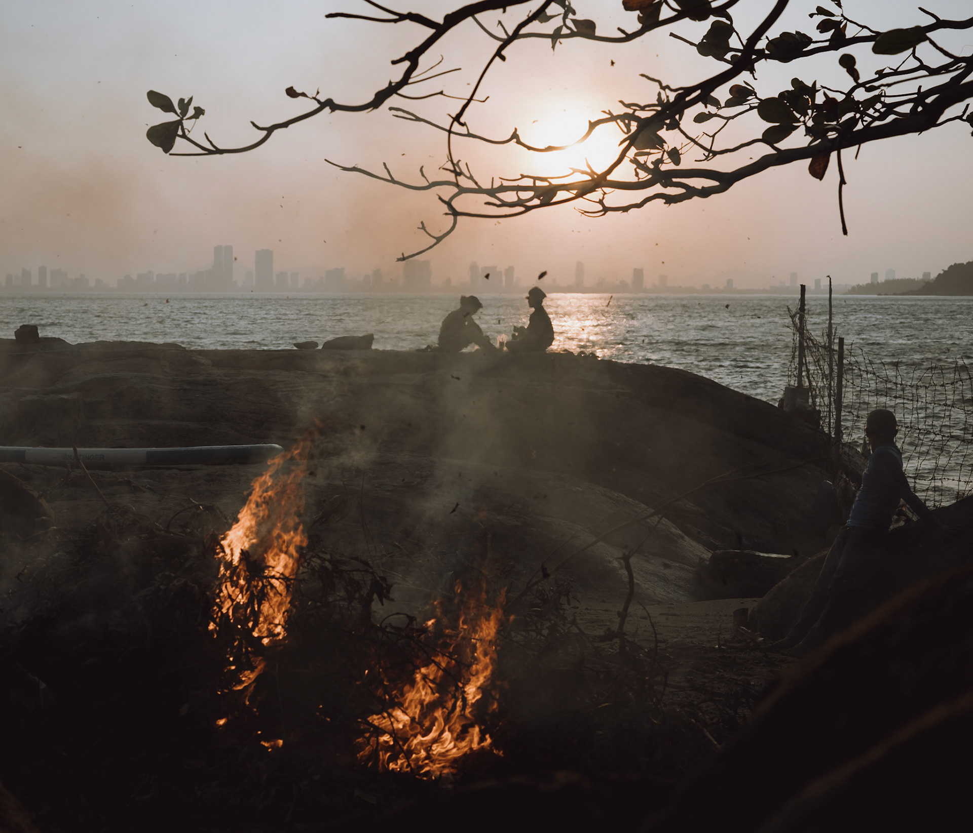 Seaside Evening Fire, Đà Nẵng, Vietnam. Part of the VN25 Color series.