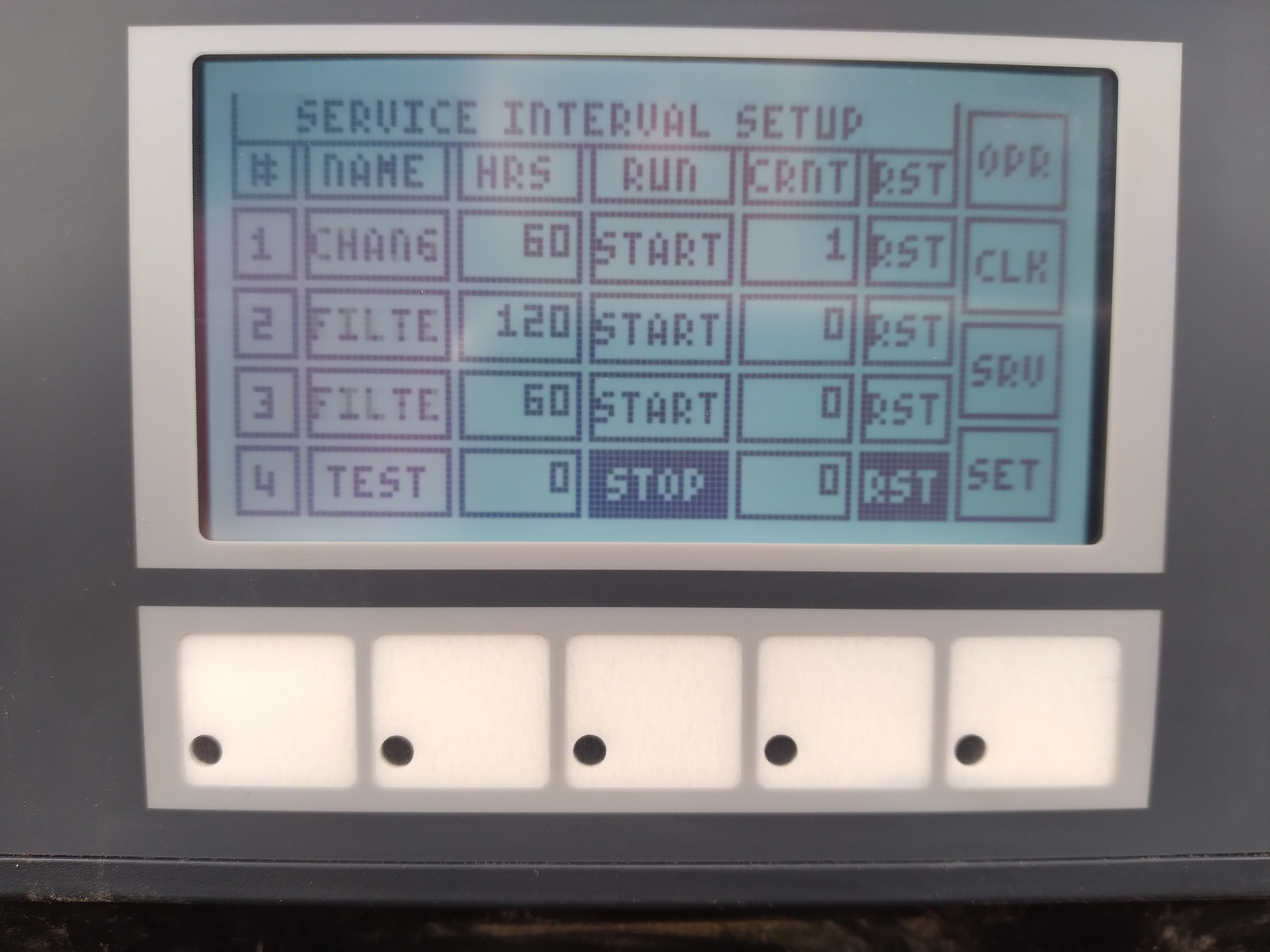 service interval set
