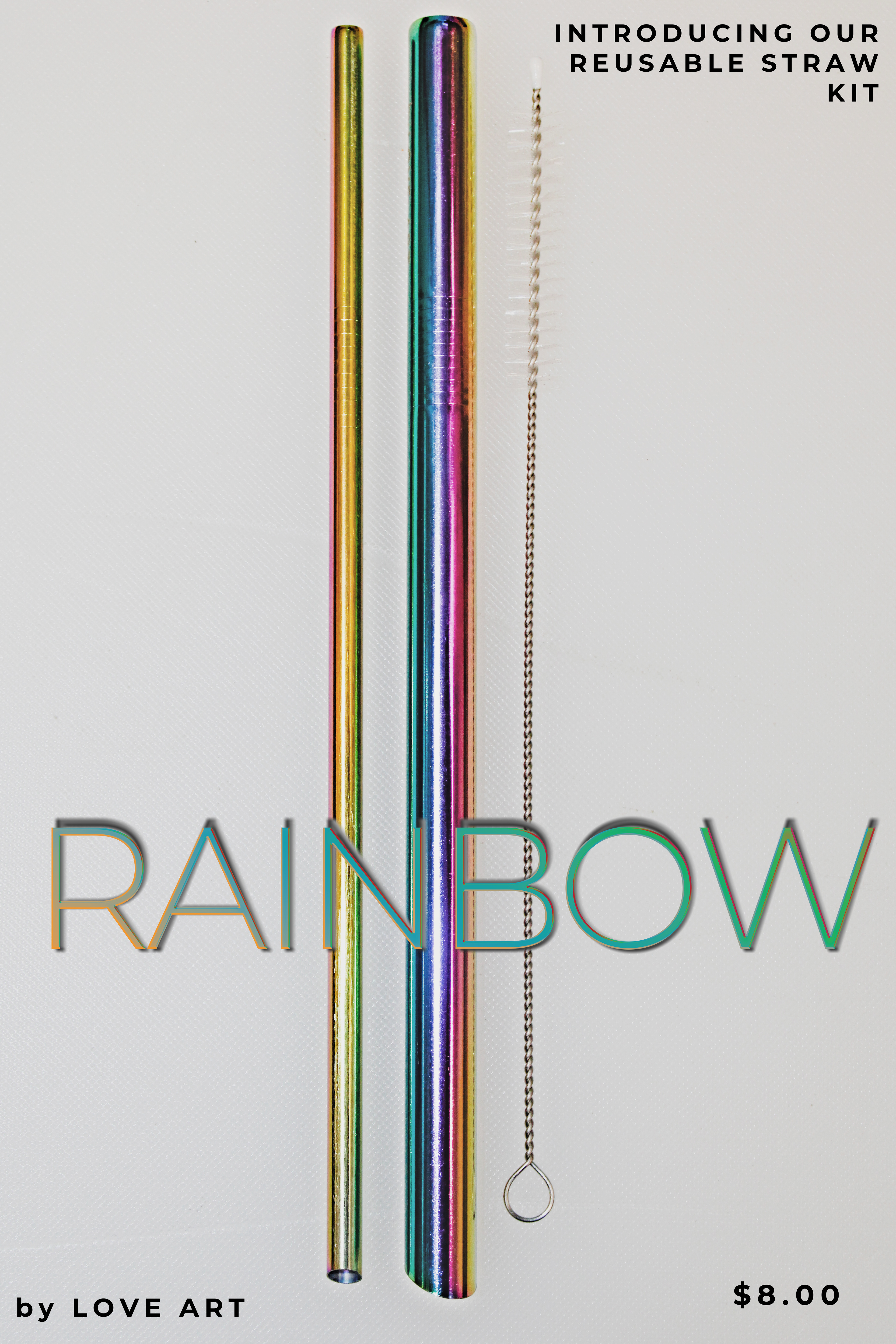 Rainbow straw poster