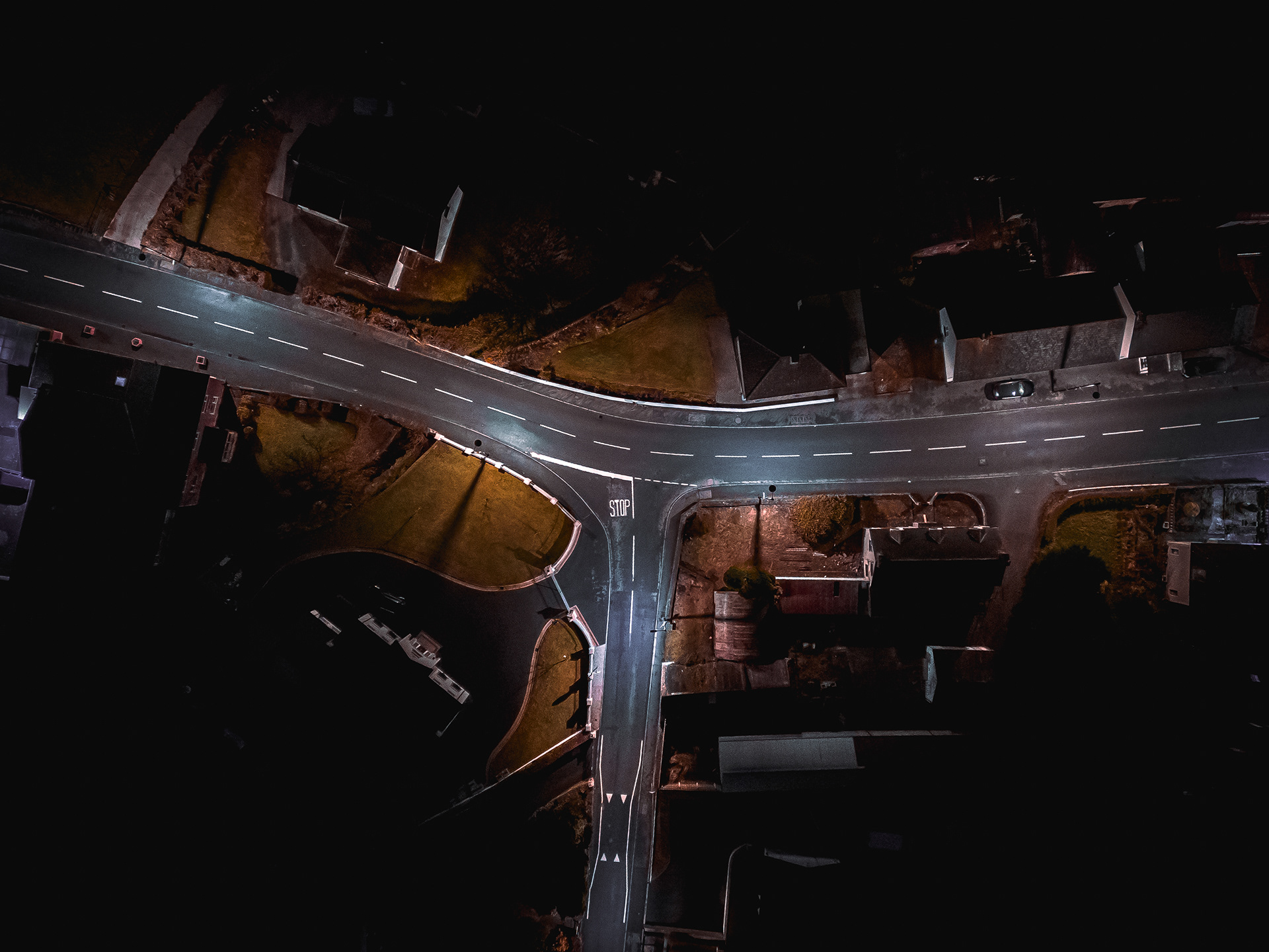 Trilick T junction at Night