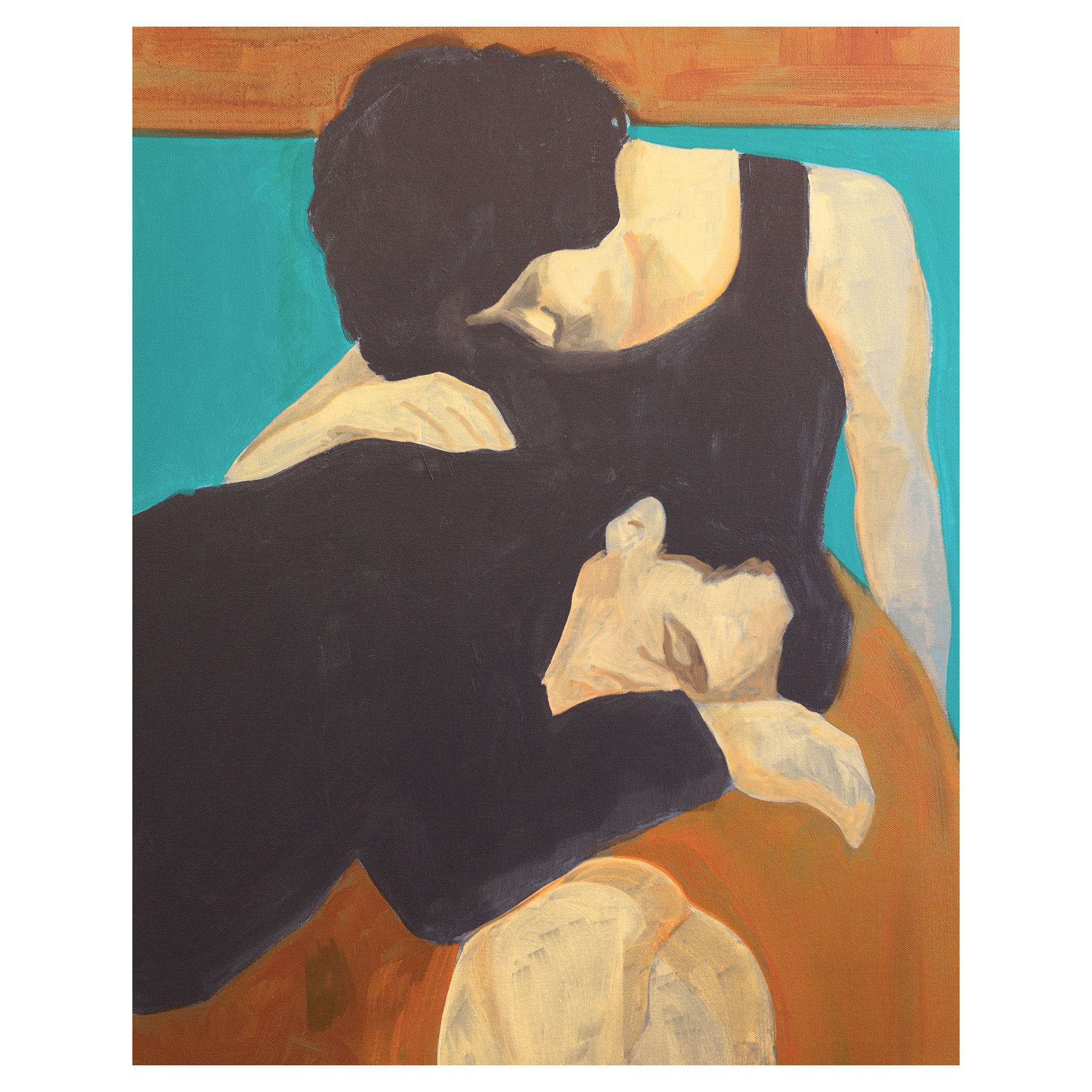 Mending.  Acrylic on canvas 75cm x 60cm