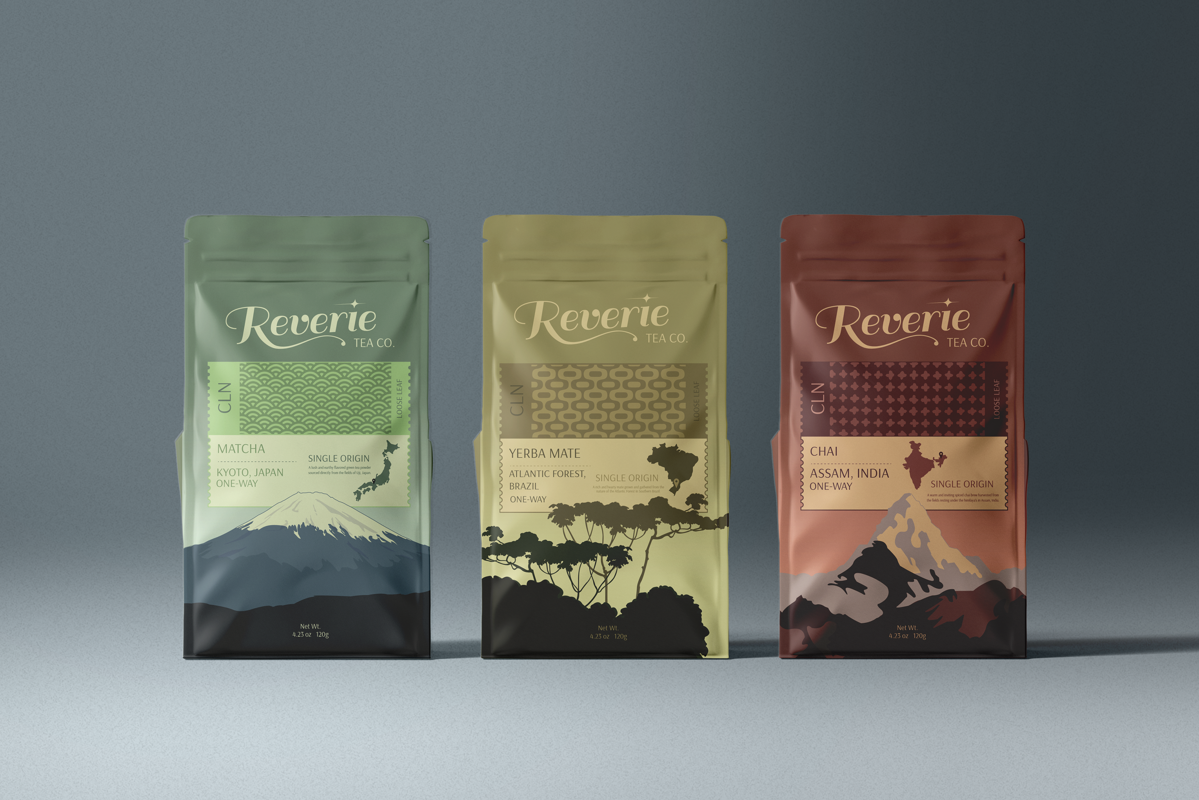Reverie Tea, Package Variants: Adobe Illustrator, Photoshop | 2024