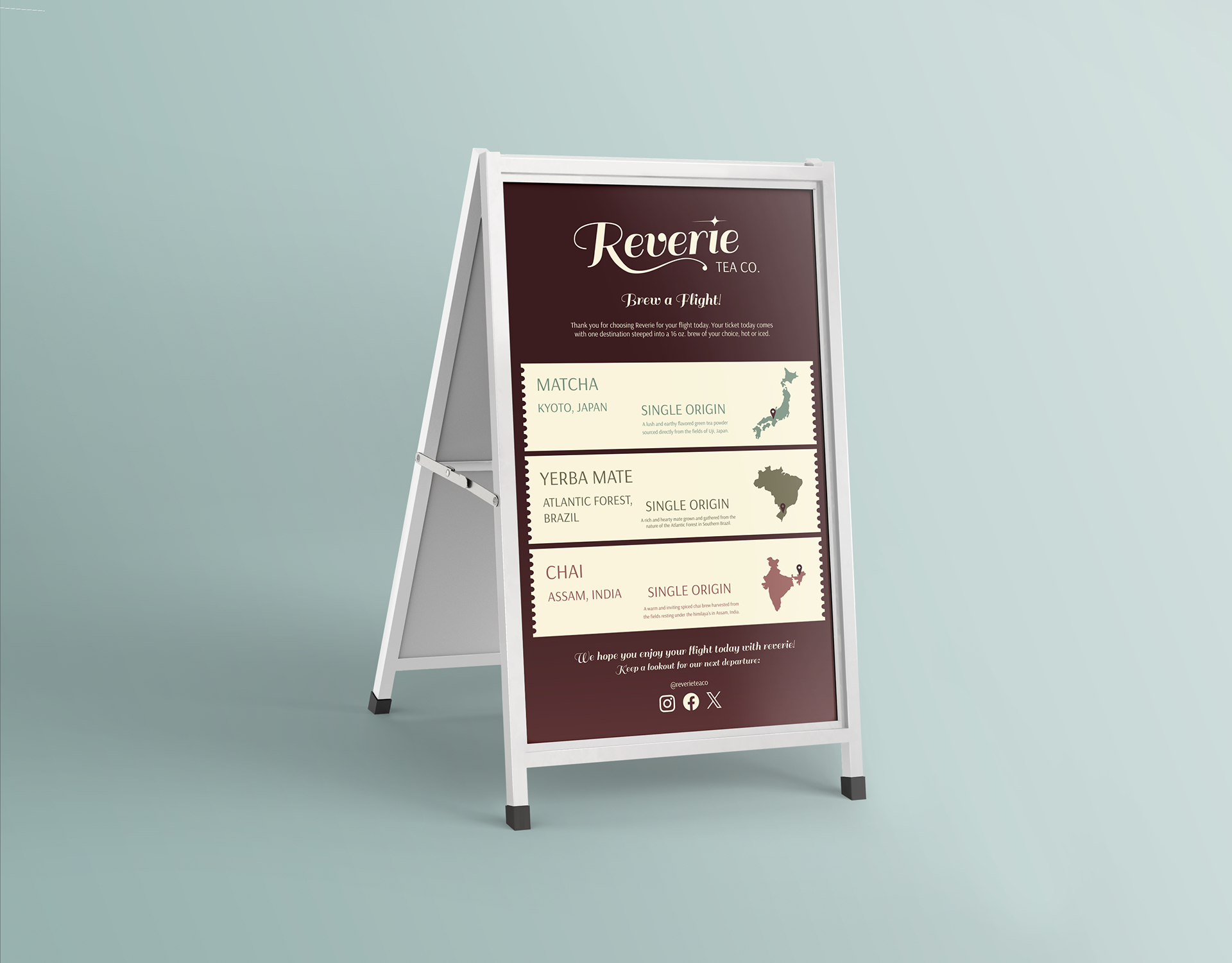 Reverie Tea, Menu: Adobe Illustrator, Photoshop | 2024