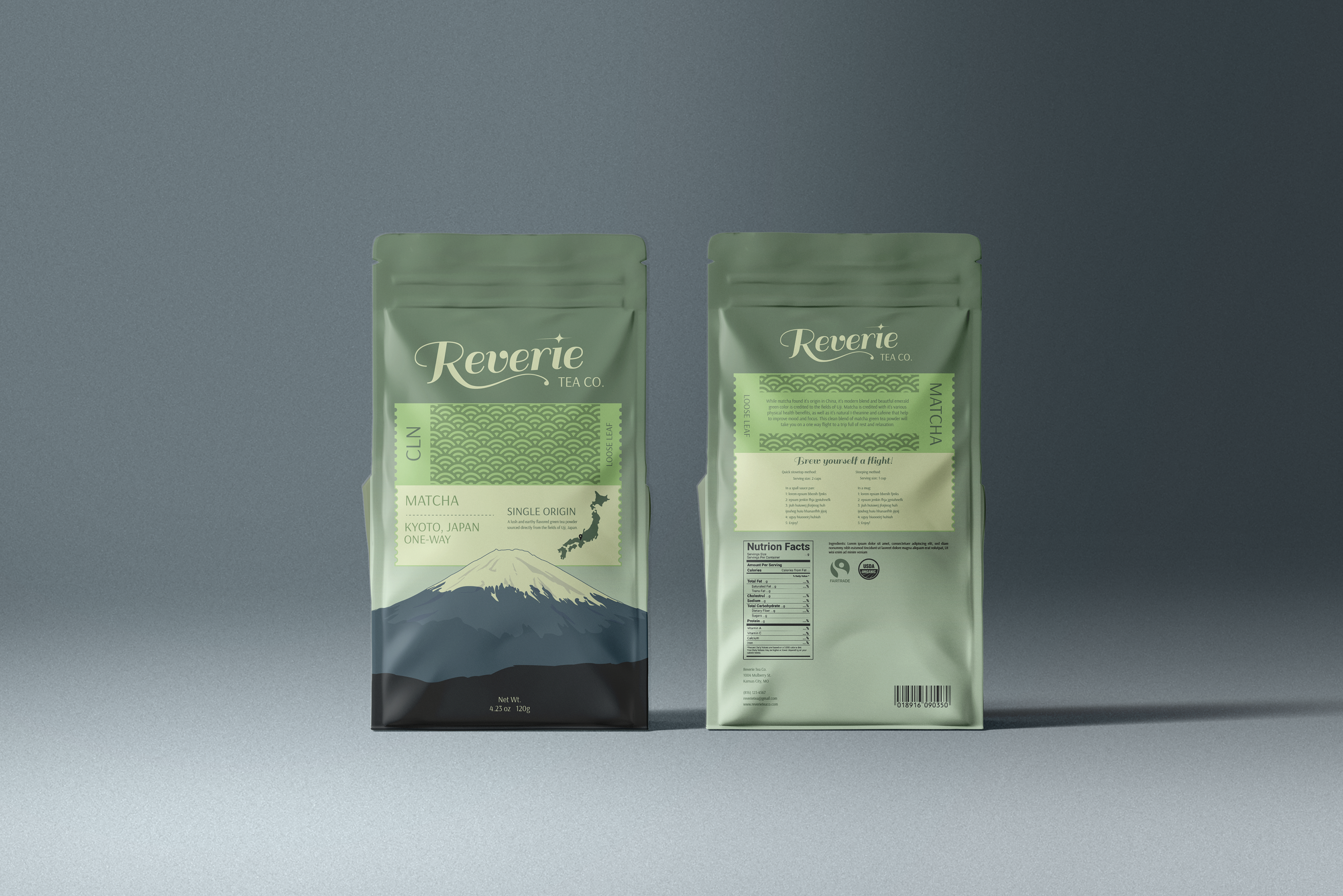 Reverie Tea, Package Turnaround: Adobe Illustrator, Photoshop | 2024