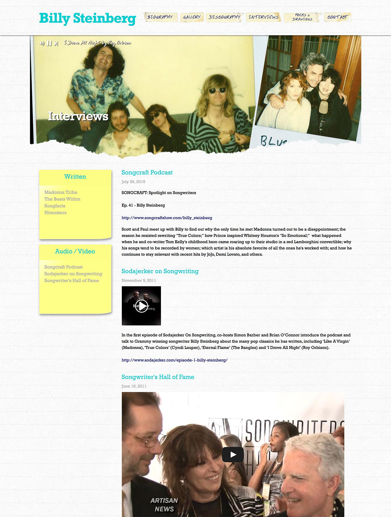 Interviews page - before