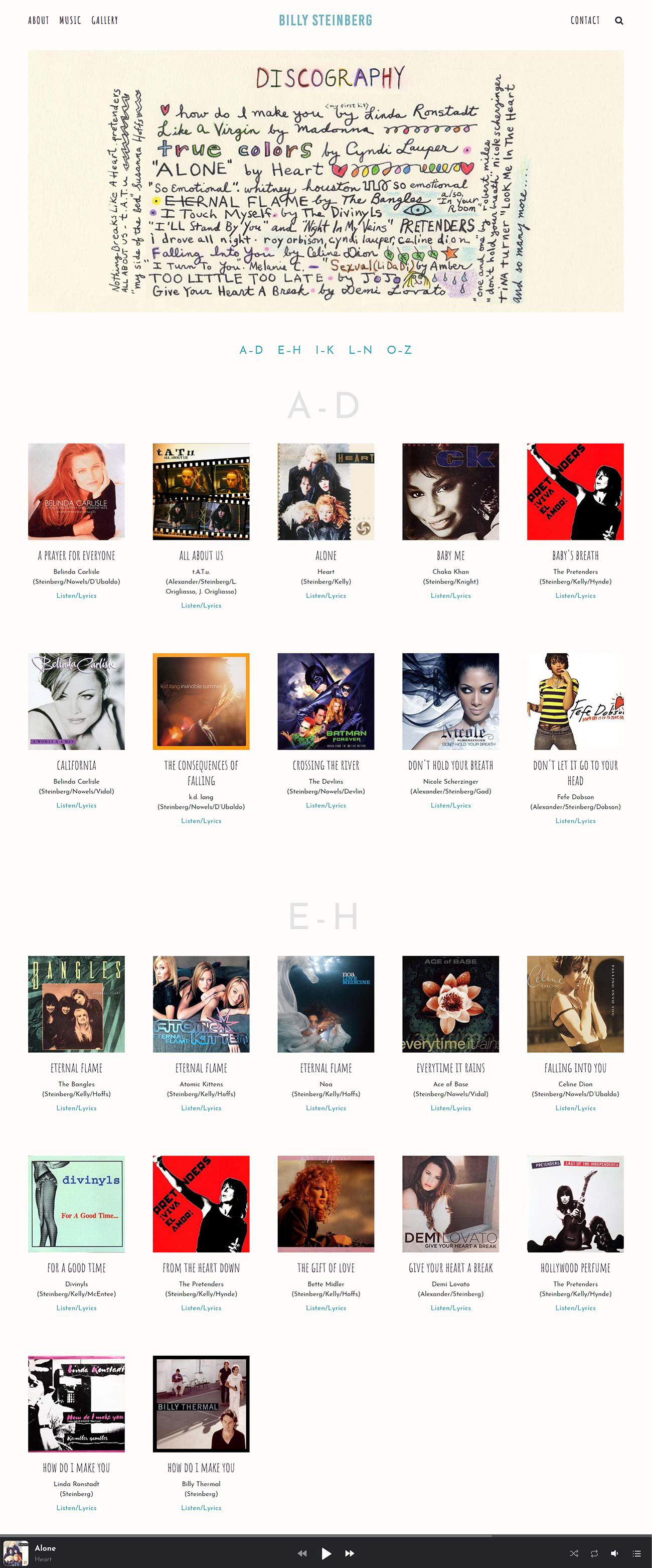 Discography page - after