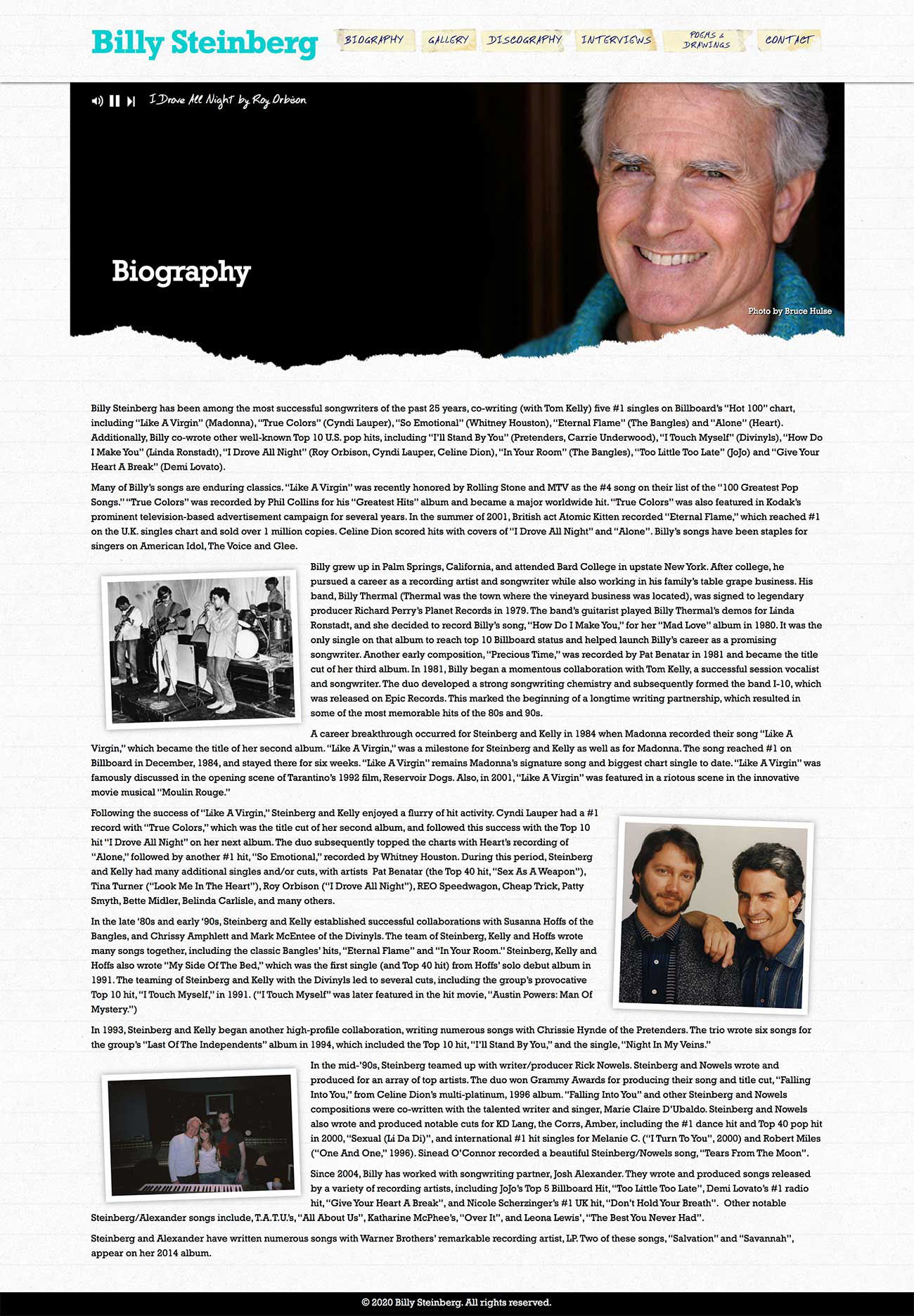 Biography page - before