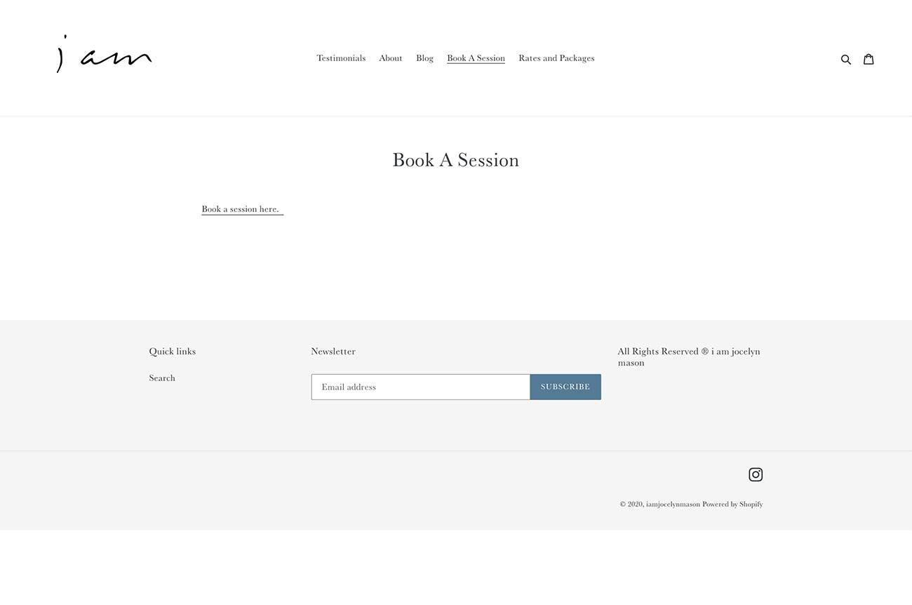 Book A Session page - before