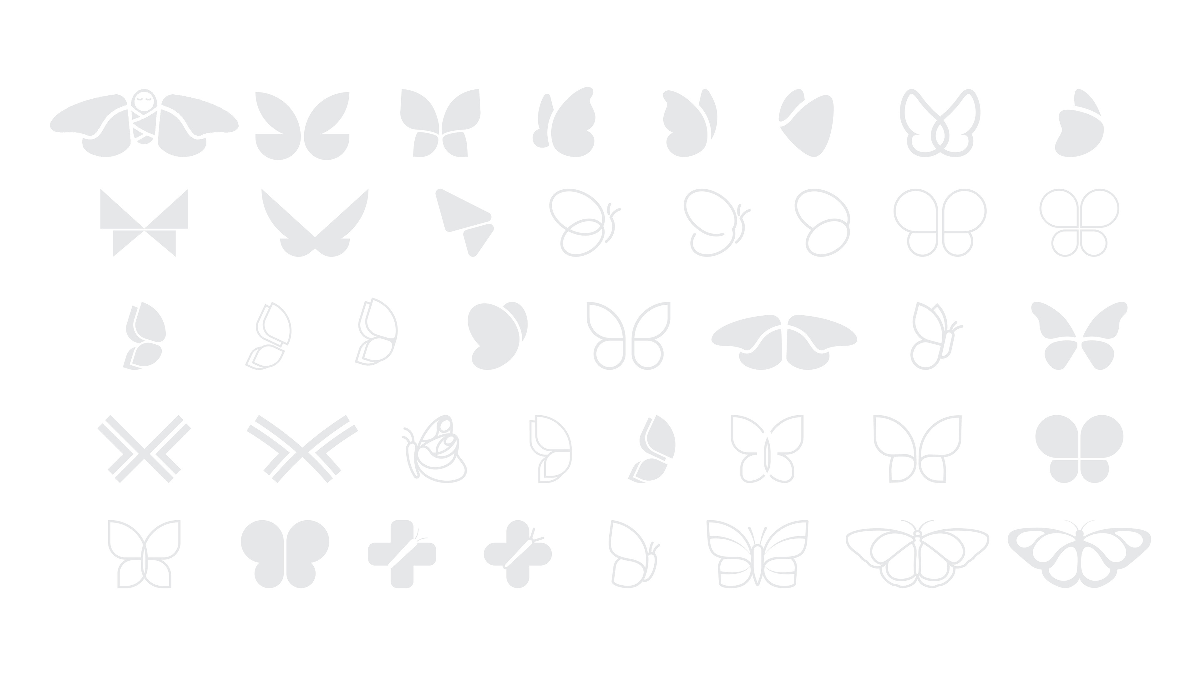 A few iterations of the butterfly icon