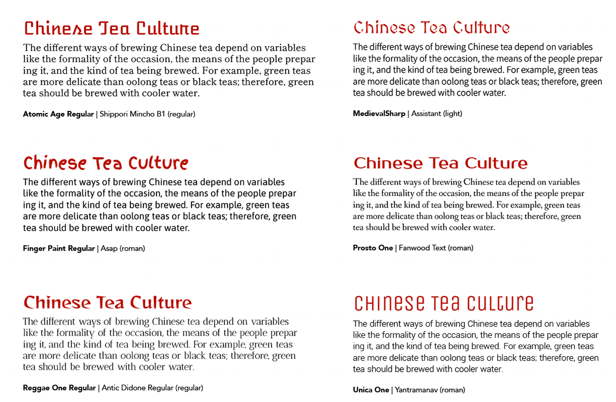 Header and Type Options