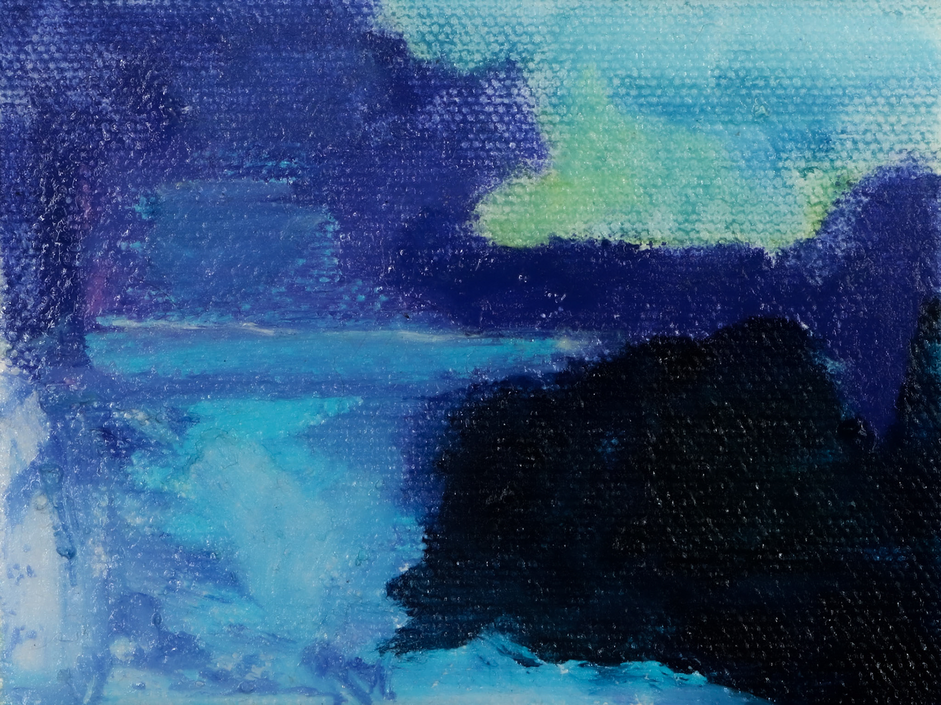 4' x 4" oil nd oil pstel on canvas