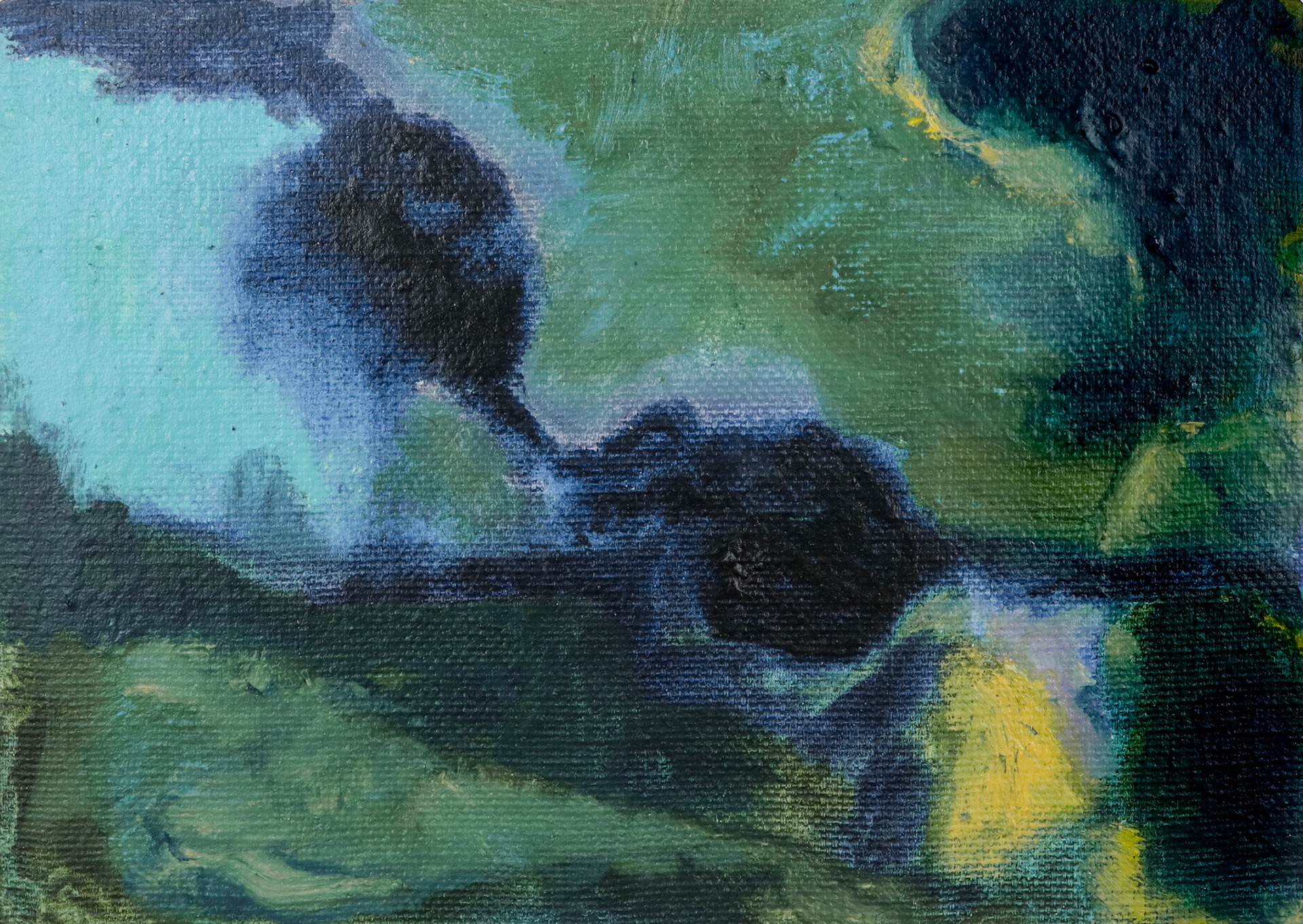 7" x 5" oil and oil pastel on canvas