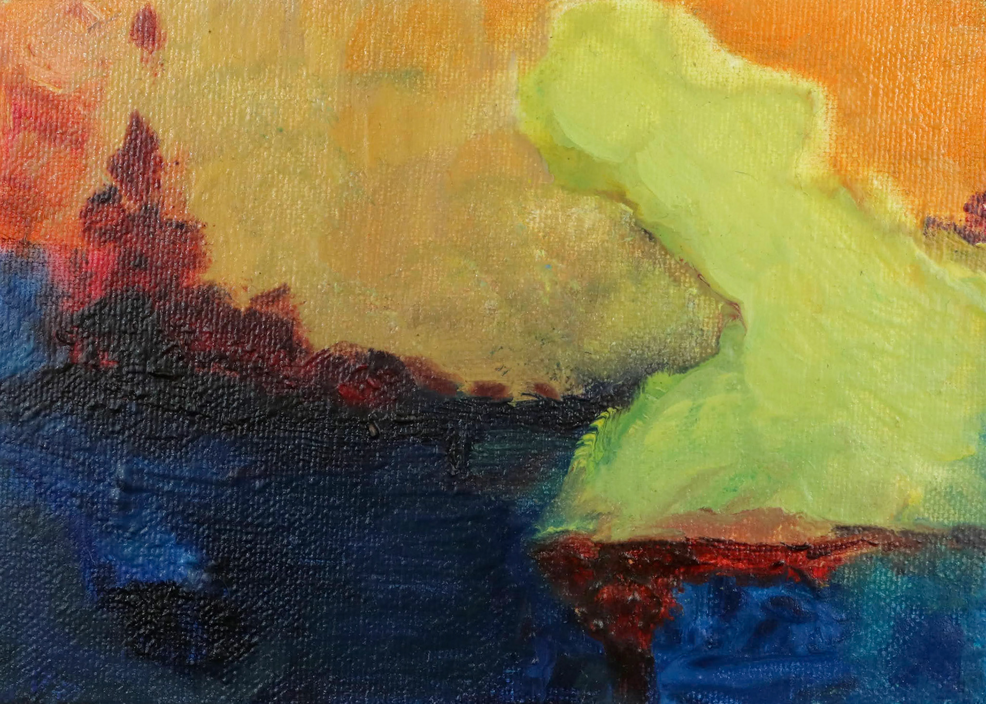 7" x 5" oil and oil pastel on canvas