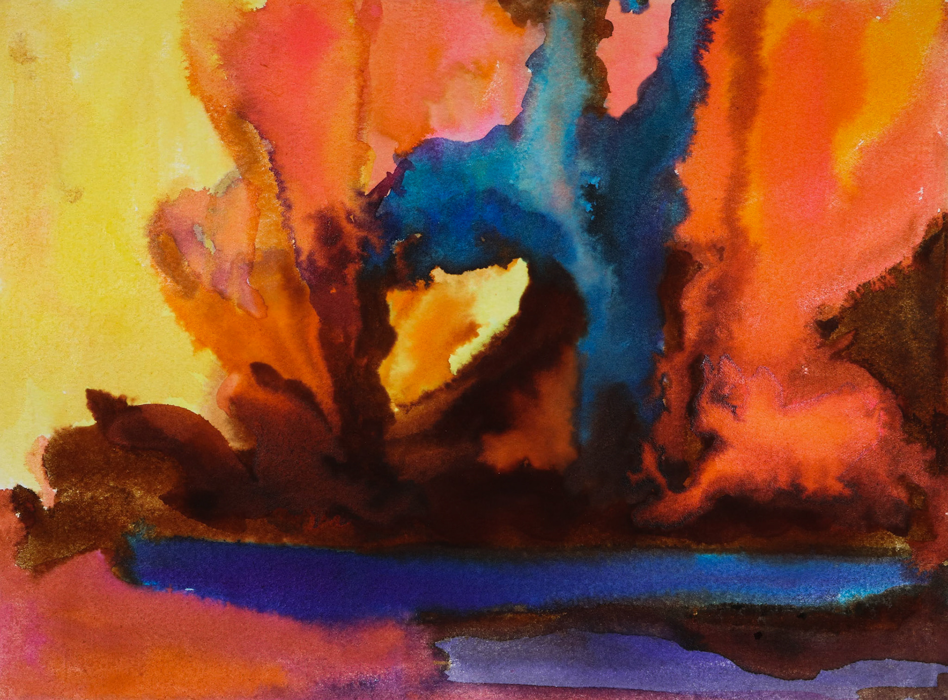 14" x 9" color inks on watercolor paper