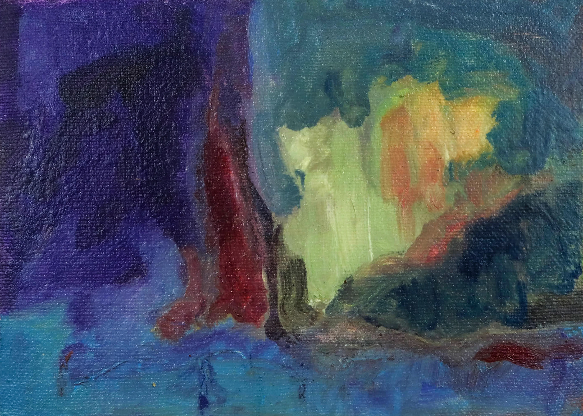 7" x 5" oil and oil pastel on canvas