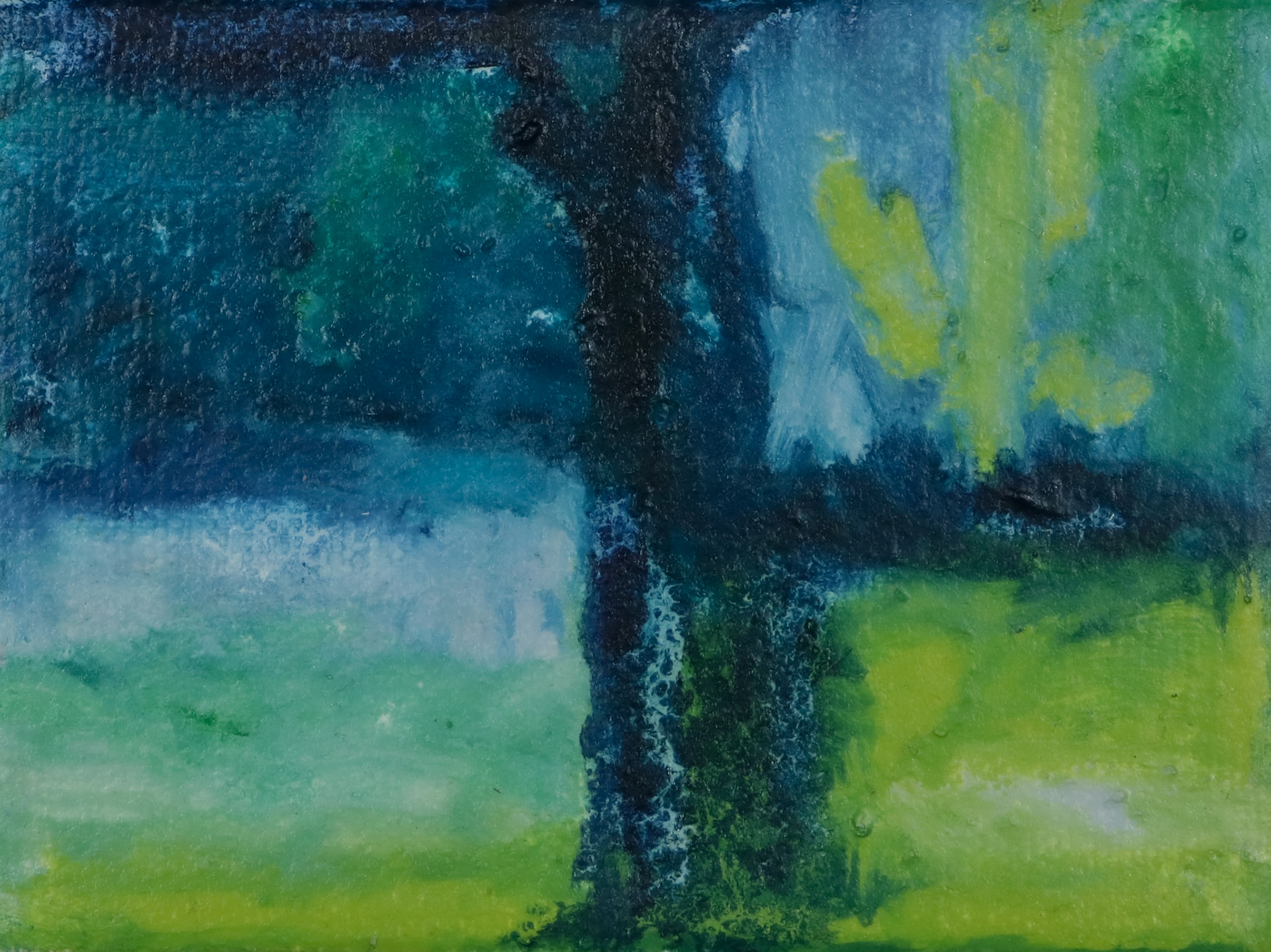 4' x 4" oil nd oil pstel on canvas
