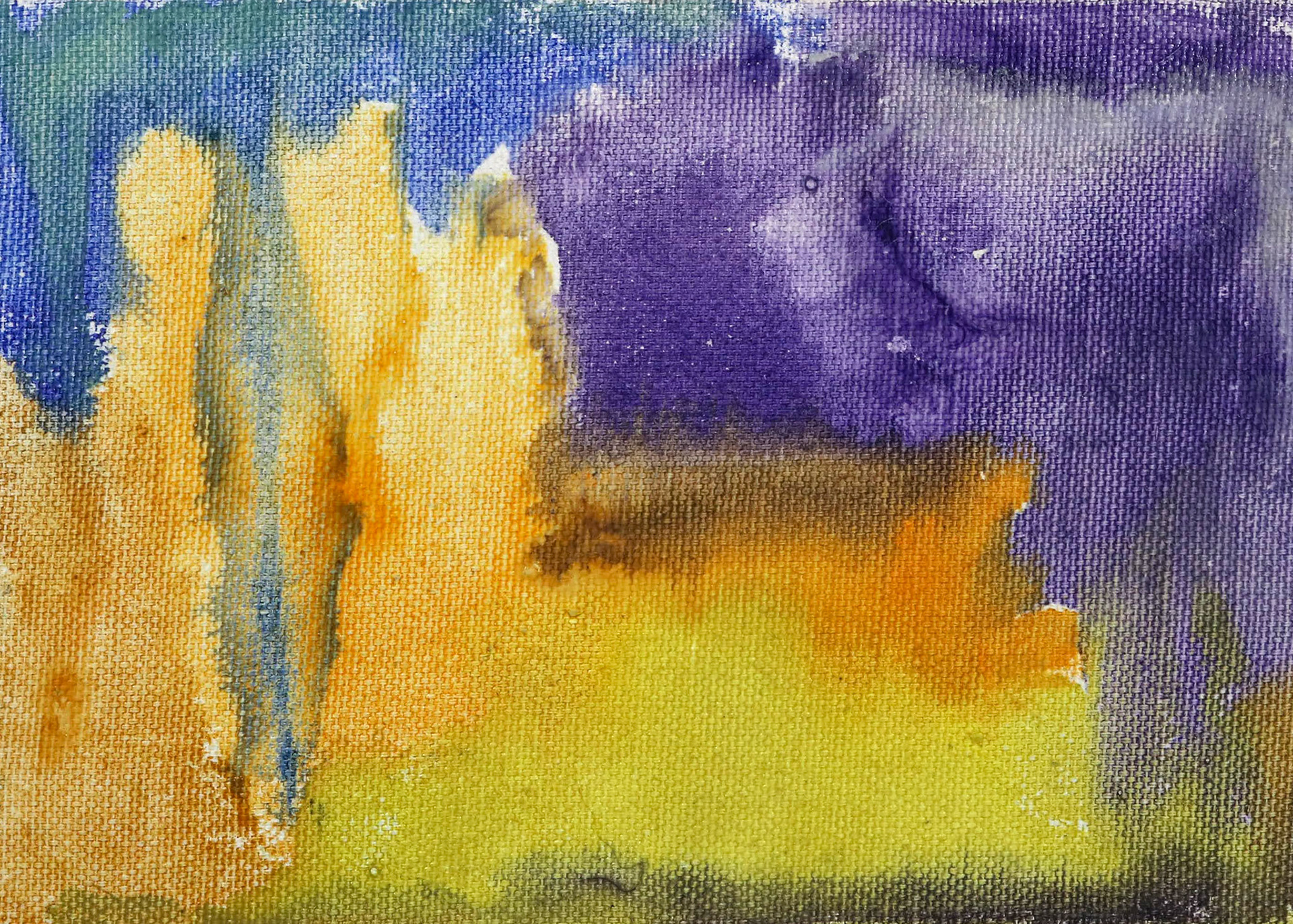 7" x 5" watercolor and oil pastel with turpentine on canvas