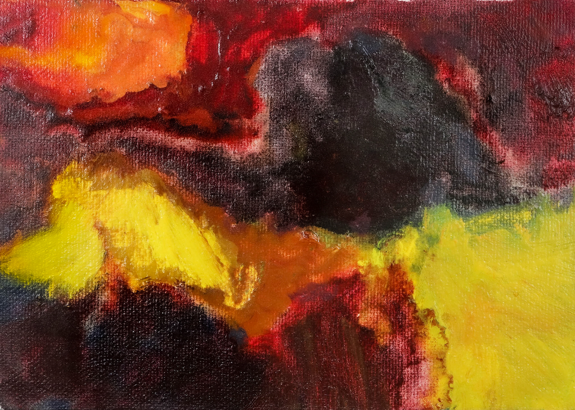 7" x 5" oil and oil pastel on canvas