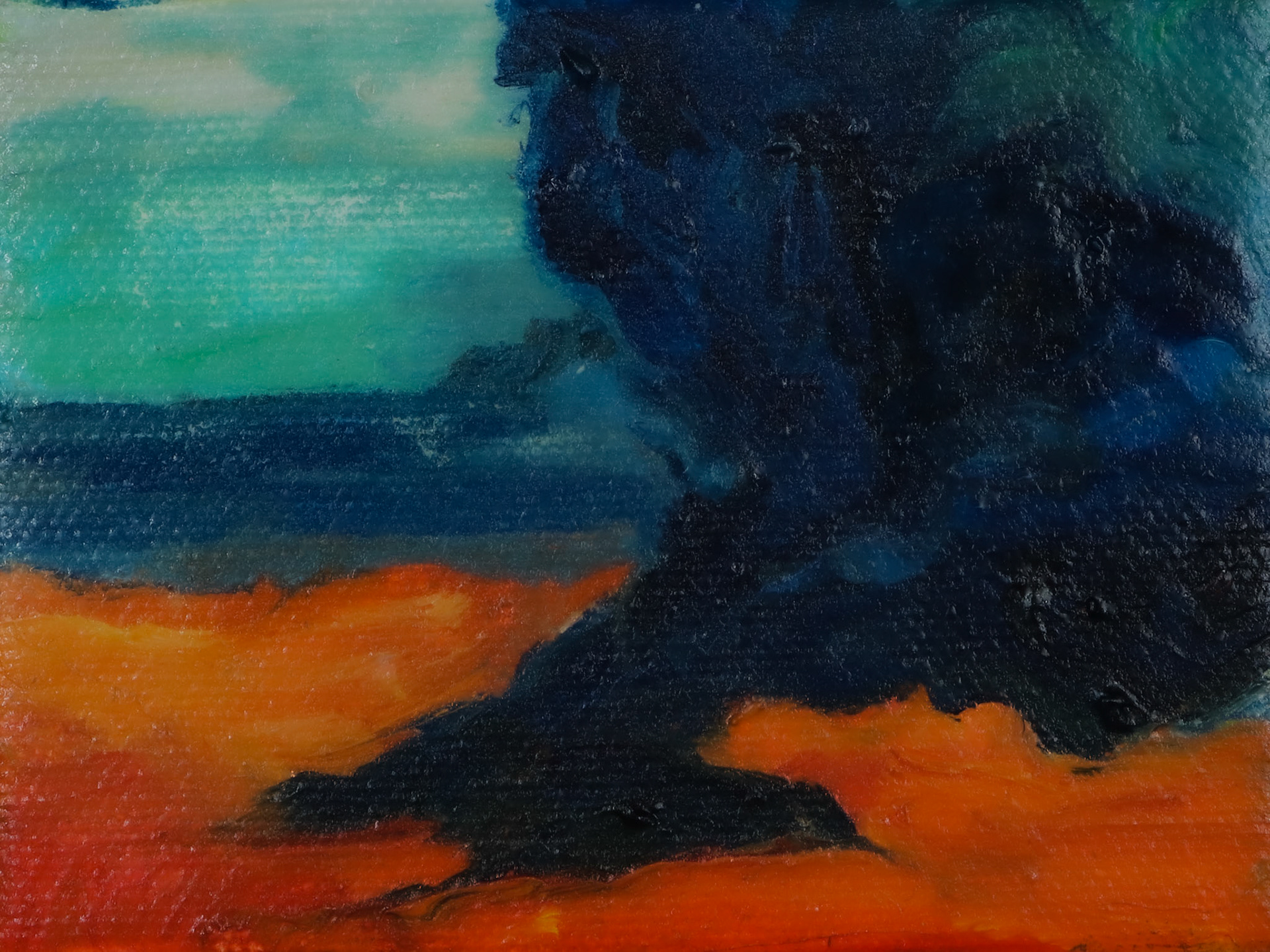 4' x 4" oil nd oil pstel on canvas