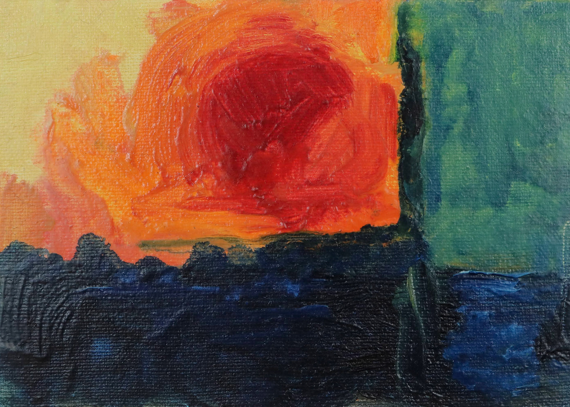 7" x 5" oil and oil pastel on canvas