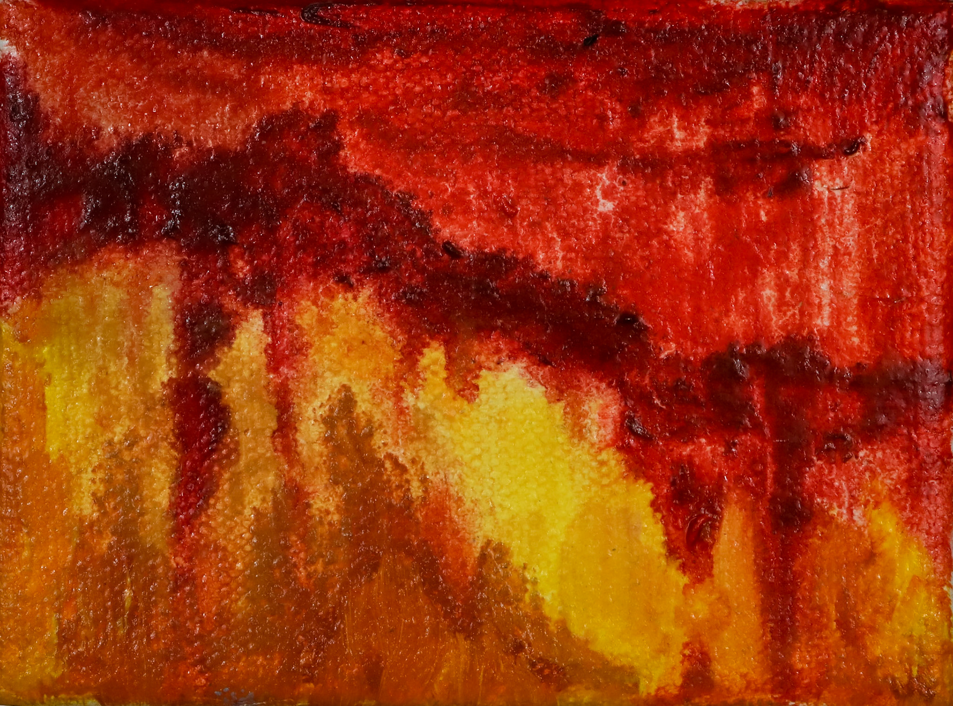 4' x 4" oil nd oil pstel on canvas