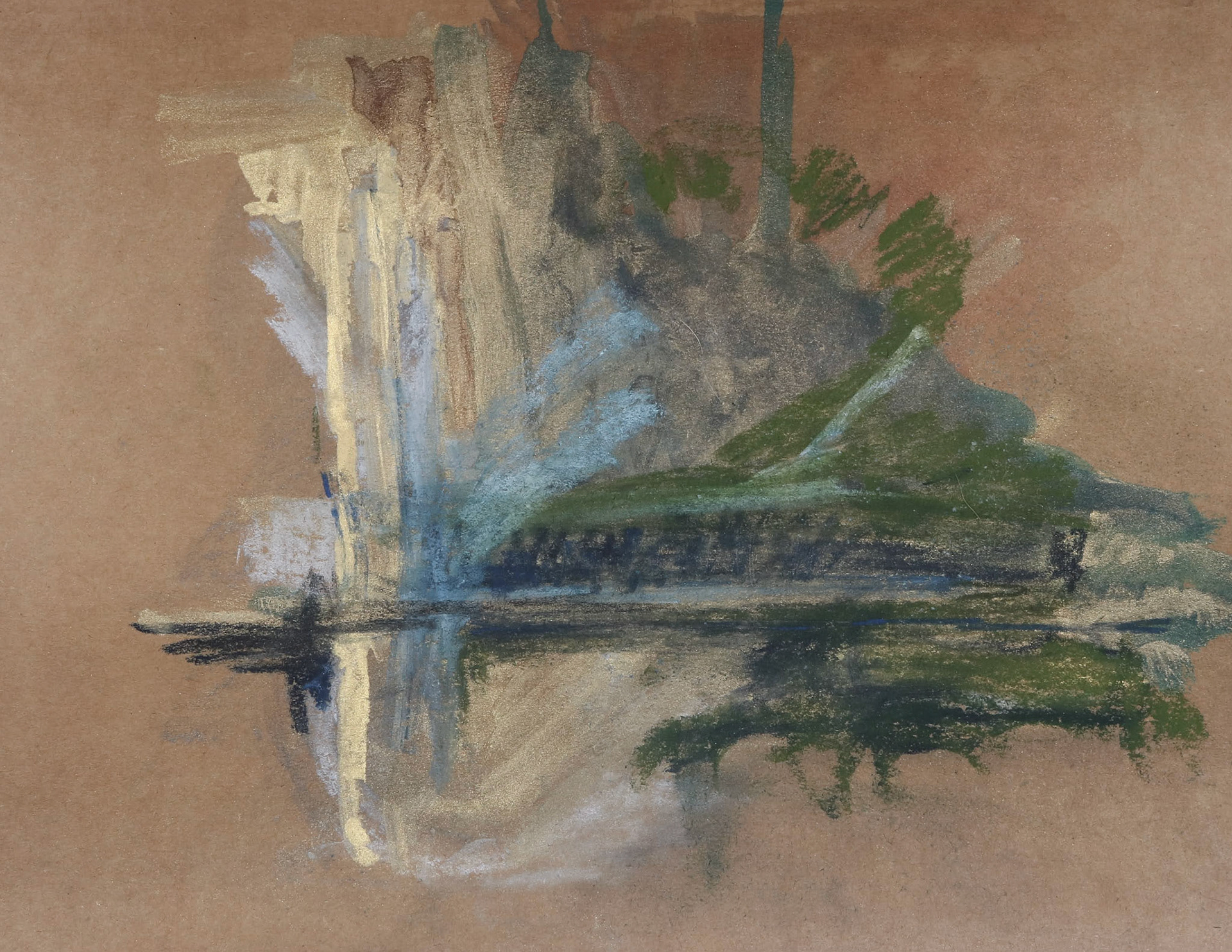 11" x 8.5" charcoal, pastel, and iridescnet powders  on brown cardstock