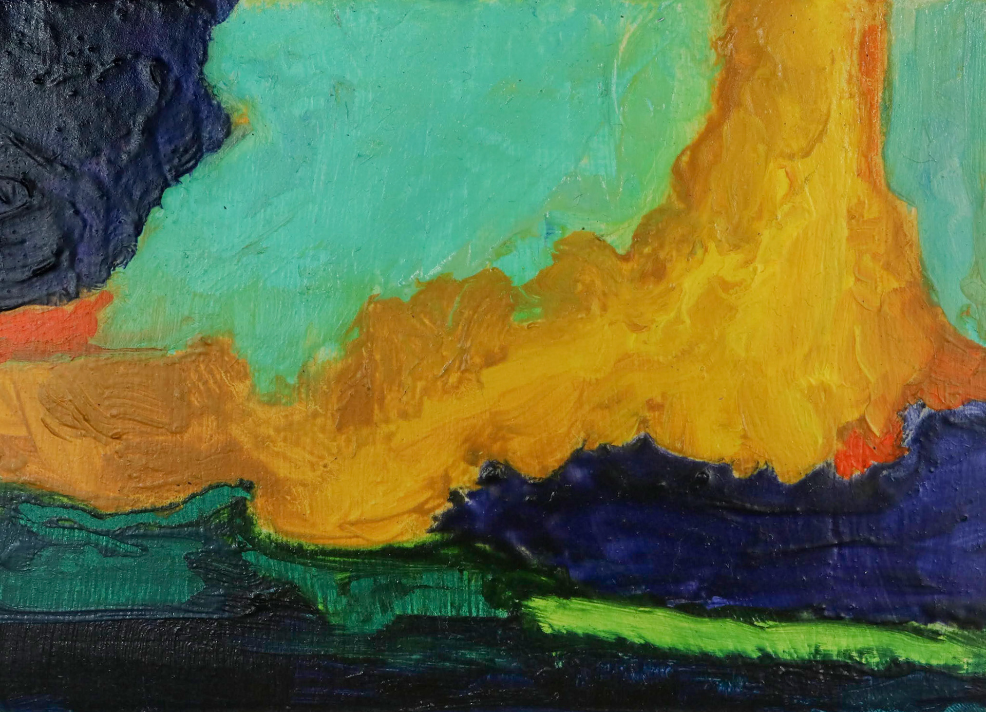 9" x 6.5" oil and oil pastel on wood panel