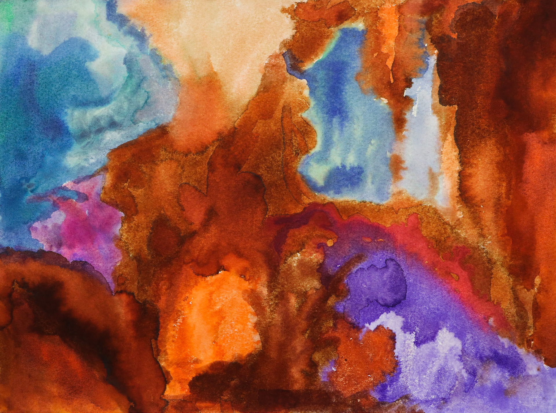 14" x 9" color inks on watercolor paper